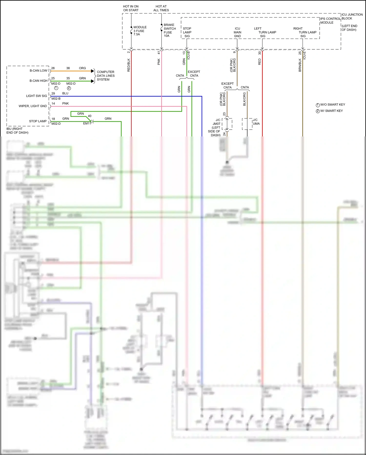 Wiring diagram on/start input for Hyundai Avante VII (2020-2024) (4 of 42)