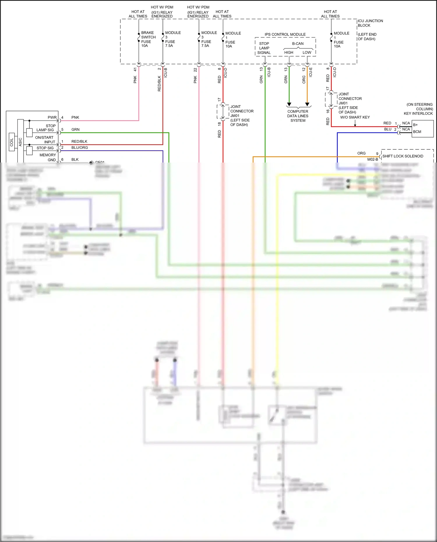 Wiring diagram on/start input for Hyundai Avante VII (2020-2024) (10 of 42)