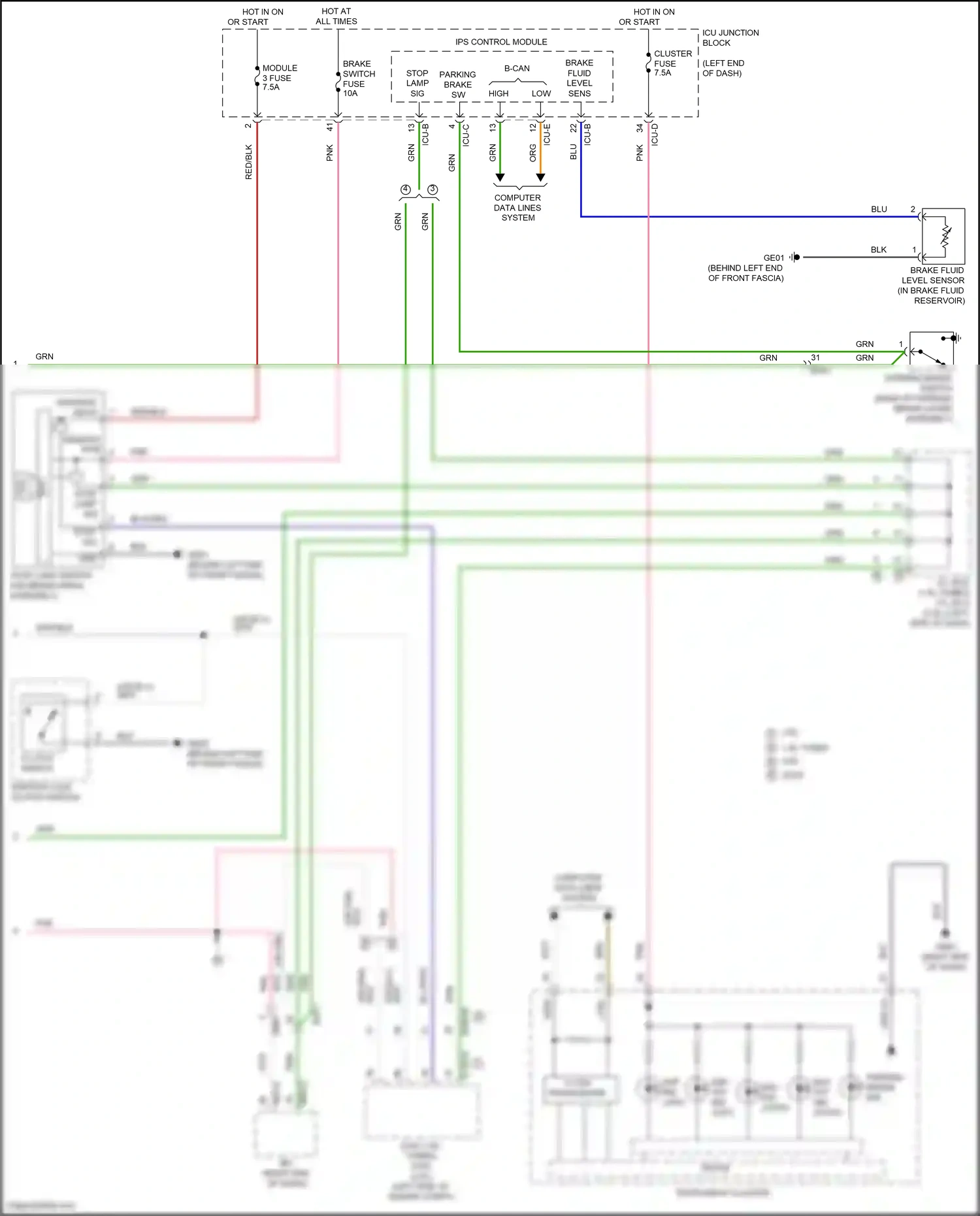 Wiring diagram on/start input for Hyundai Avante VII (2020-2024) (14 of 42)