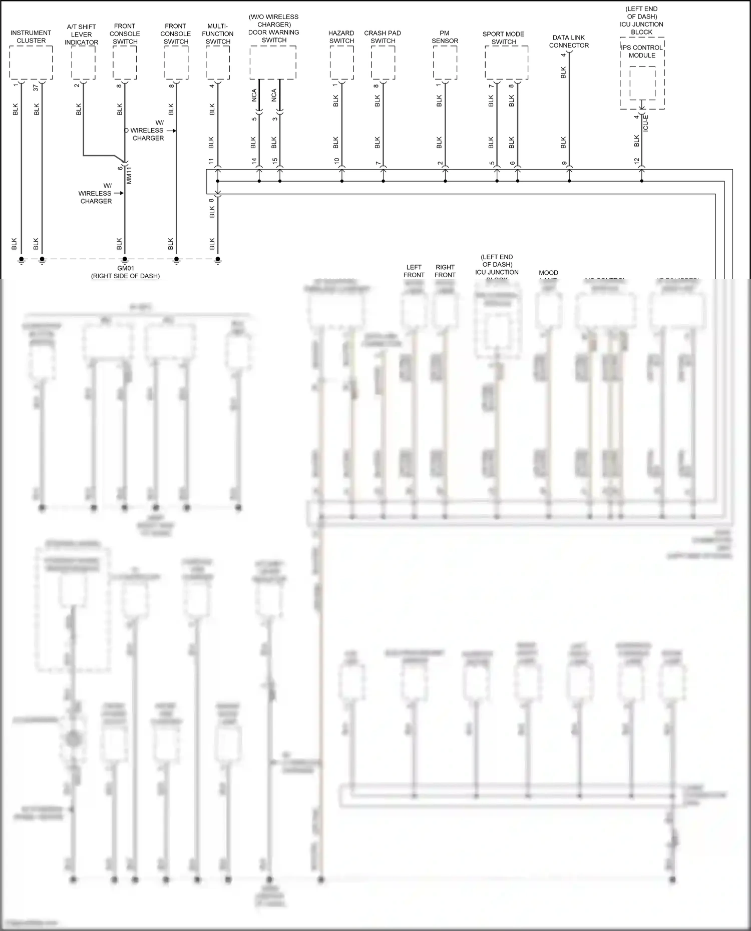 Wiring diagram start/stop button switch for Hyundai Avante VII (2020-2024) (4 of 10)