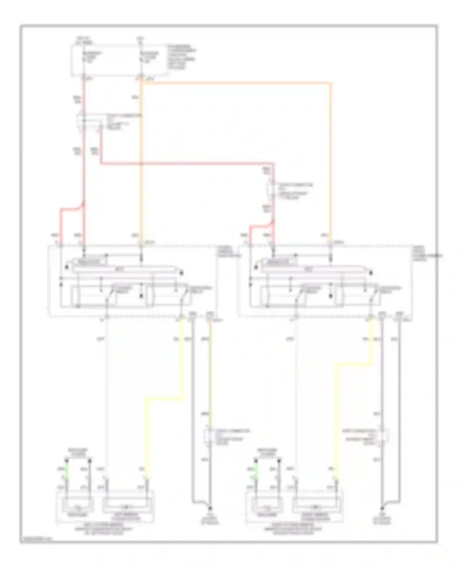 Azera Hyundai I (2005-2011): Power mirrors circuit, with fold-back mirrors