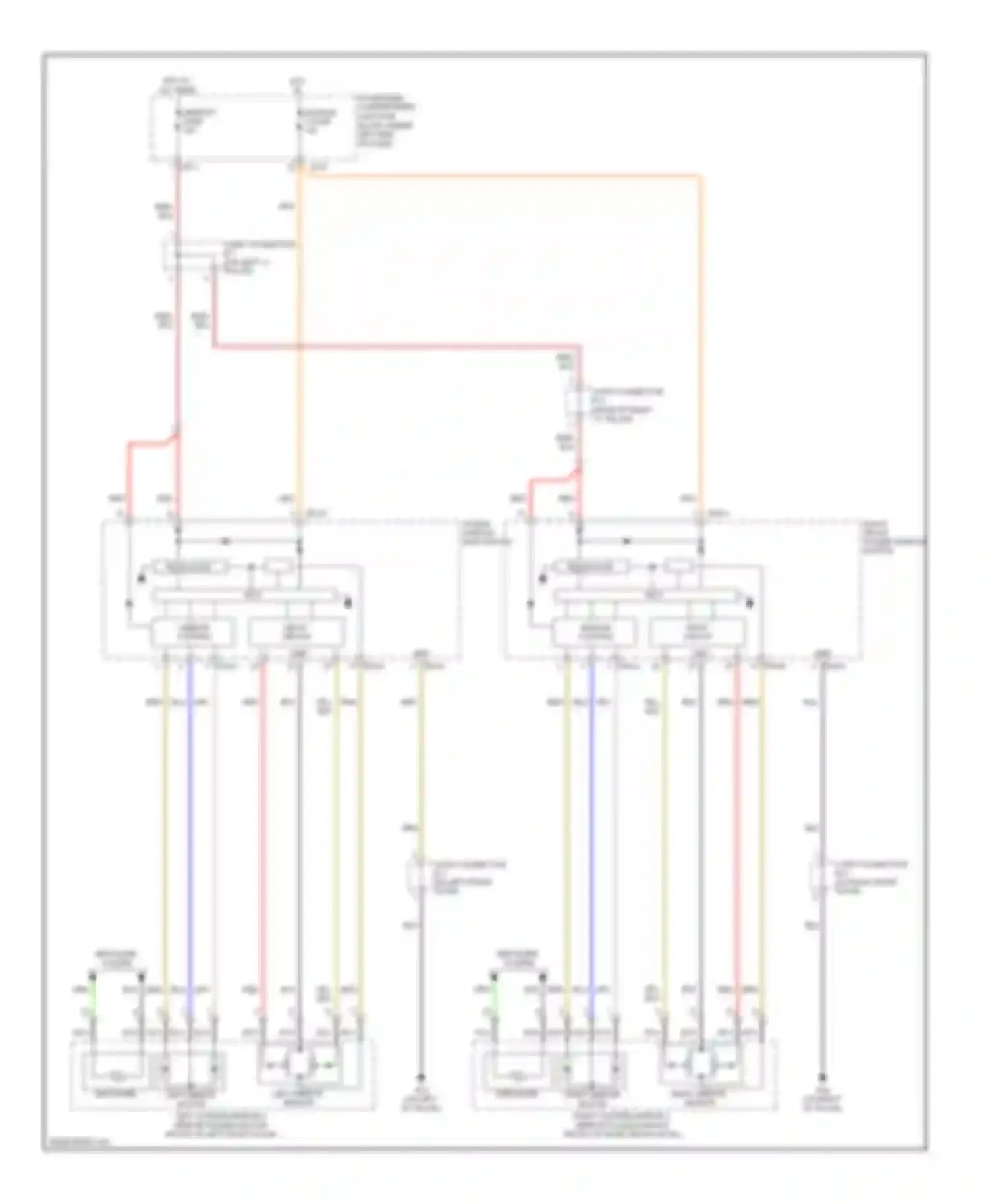 Azera Hyundai I (2005-2011): Power mirrors circuit, without fold-back mirrors