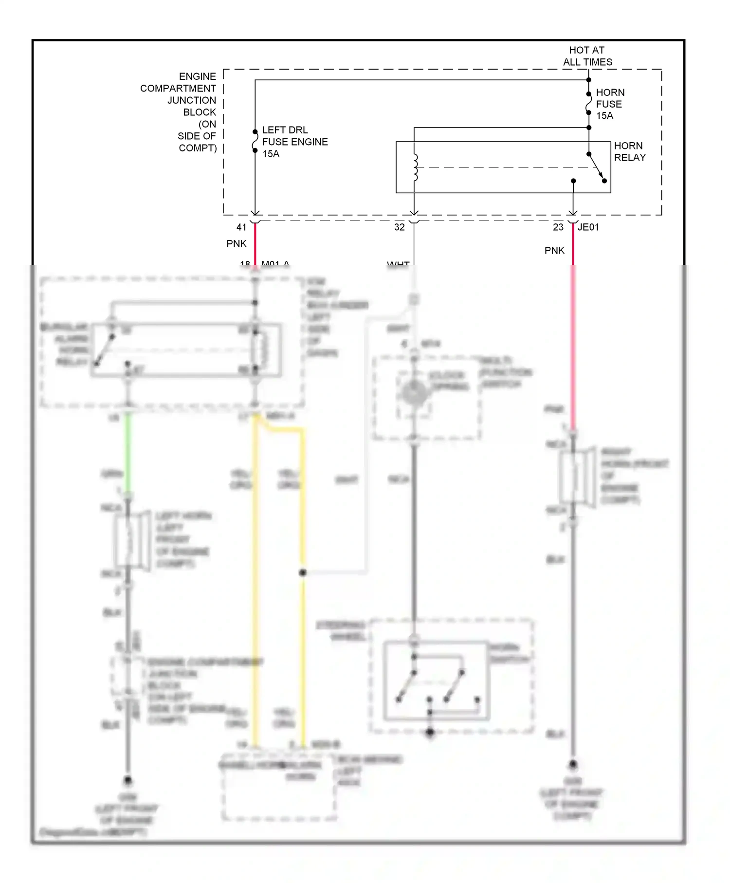 Wiring diagram clock- spring for Hyundai Azera I (2005-2011) (2 of 5)