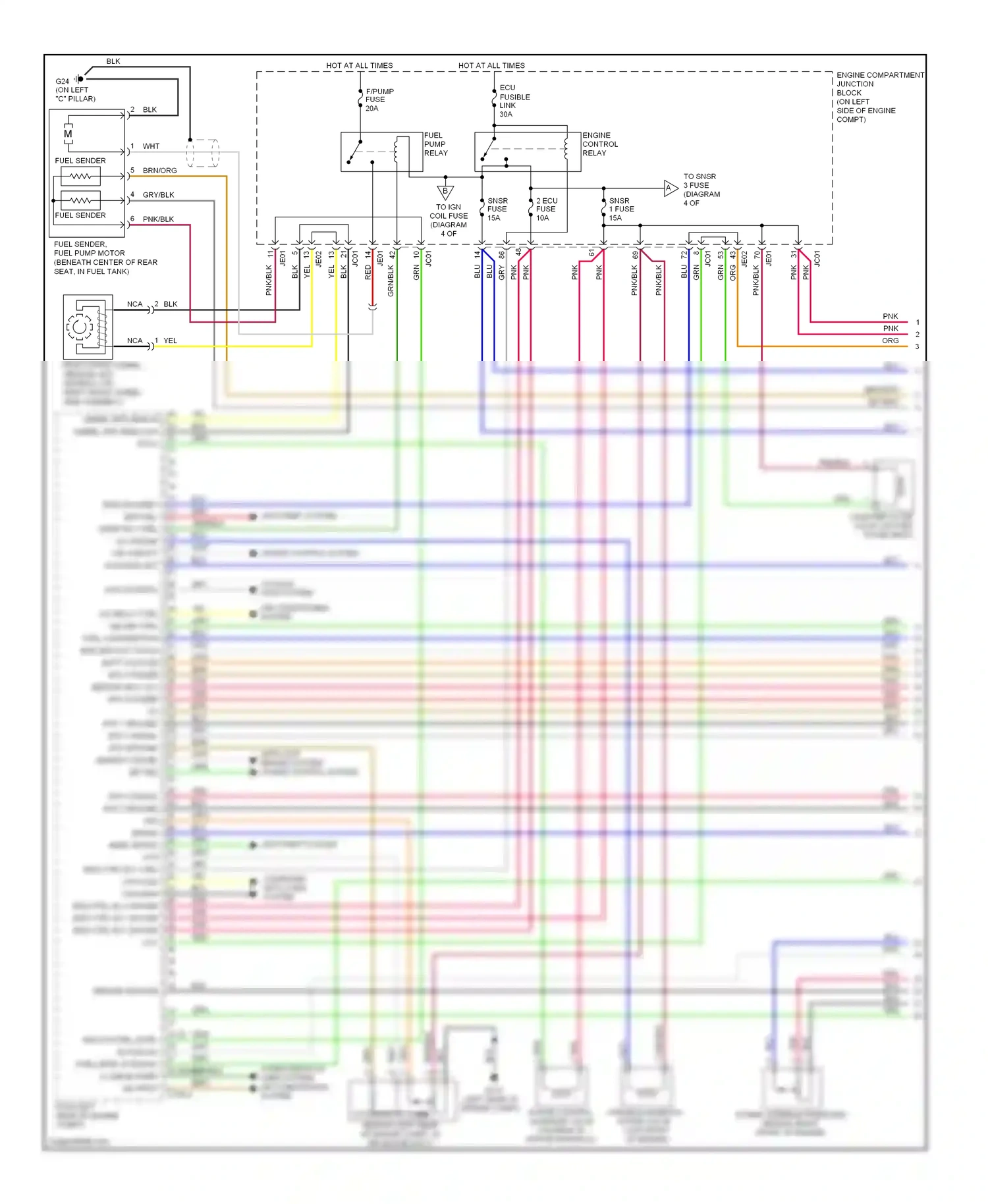 Wiring diagram engine control relay for Hyundai Azera I (2005-2011) (4 of 5)