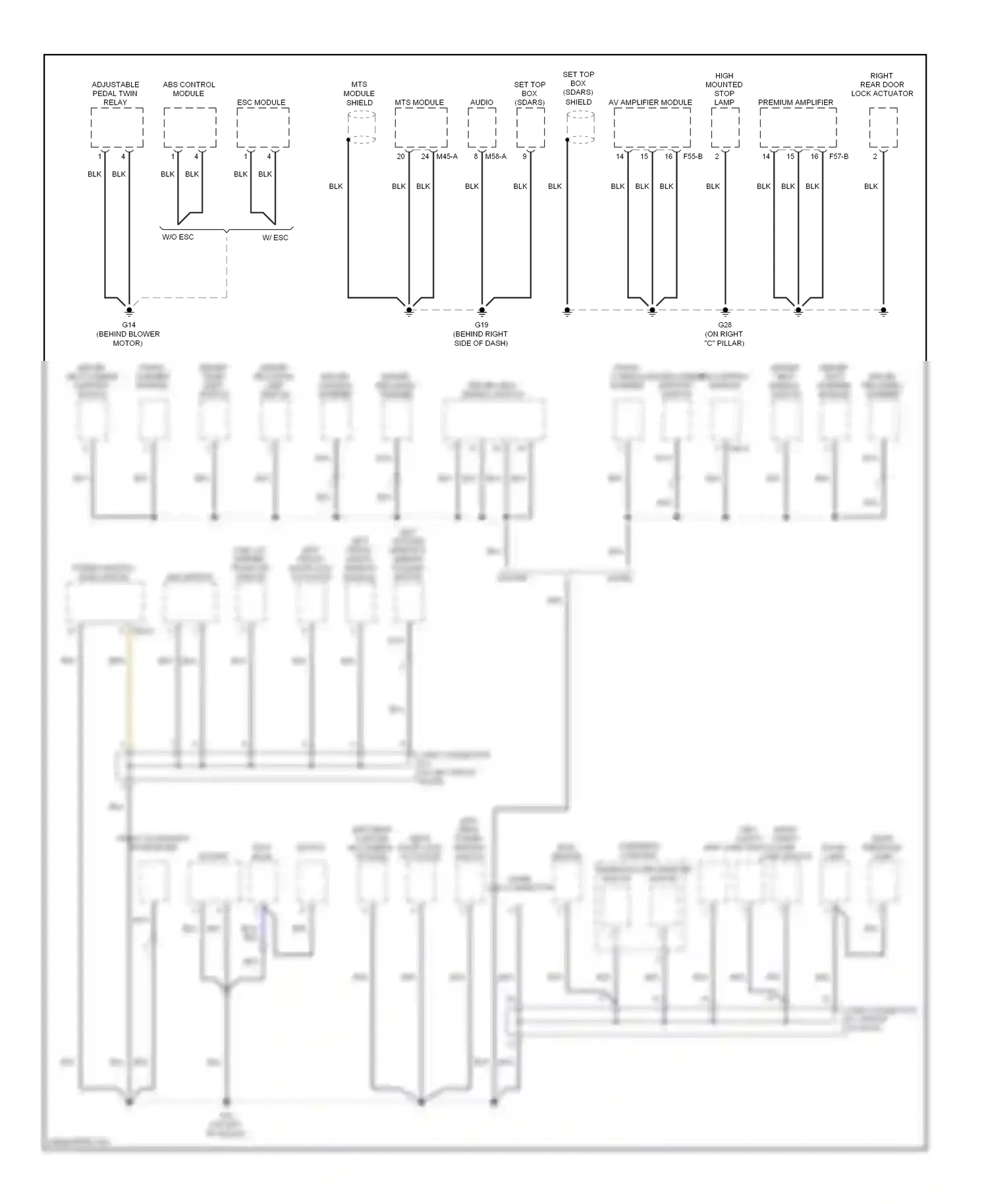 Wiring diagram esc module for Hyundai Azera I (2005-2011) (1 of 3)