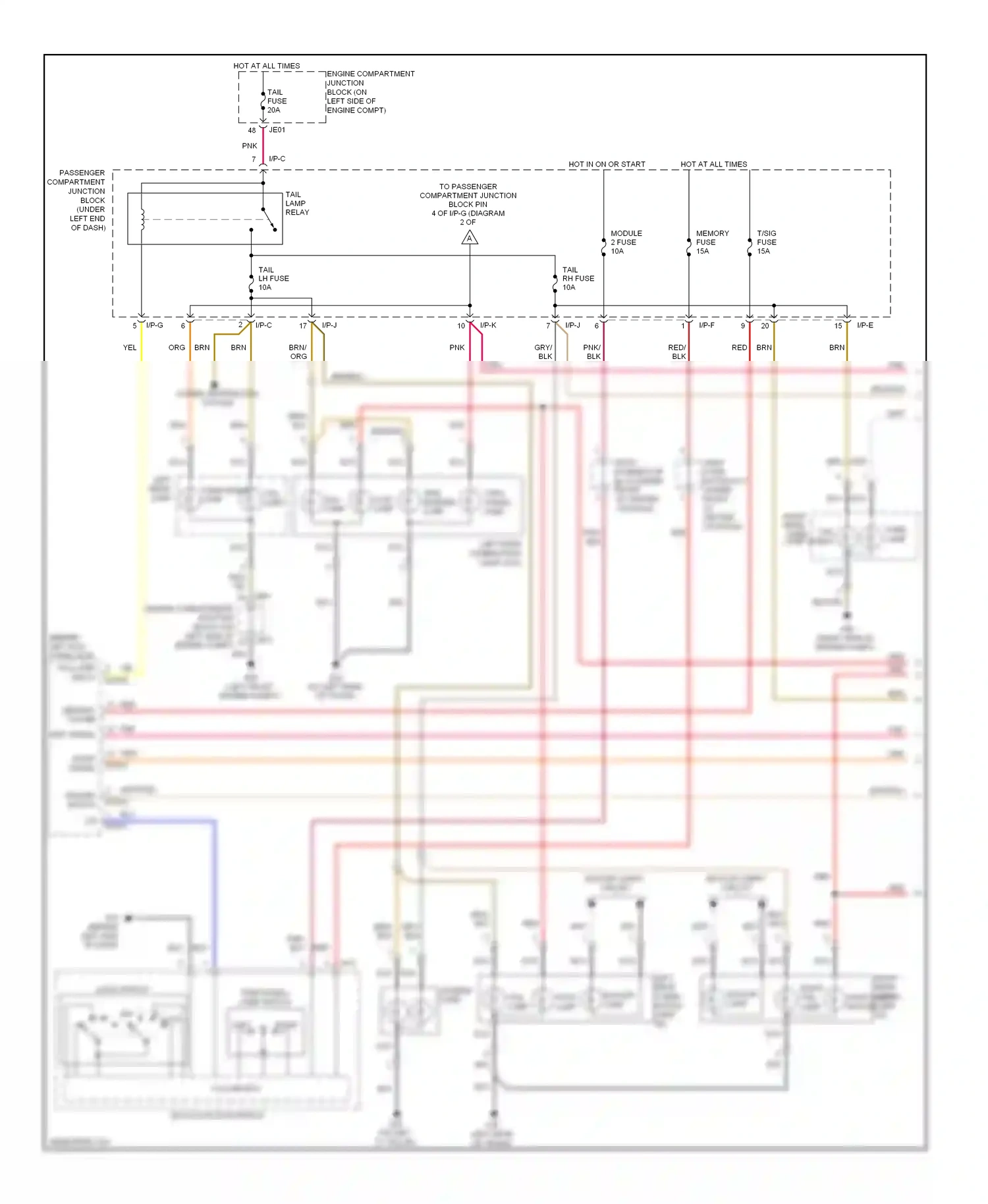 Wiring diagram hazard switch for Hyundai Azera I (2005-2011) (1 of 5)