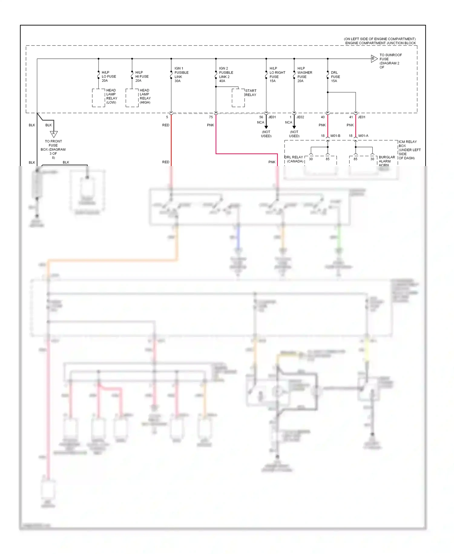 Wiring diagram ims switch for Hyundai Azera I (2005-2011) (1 of 2)