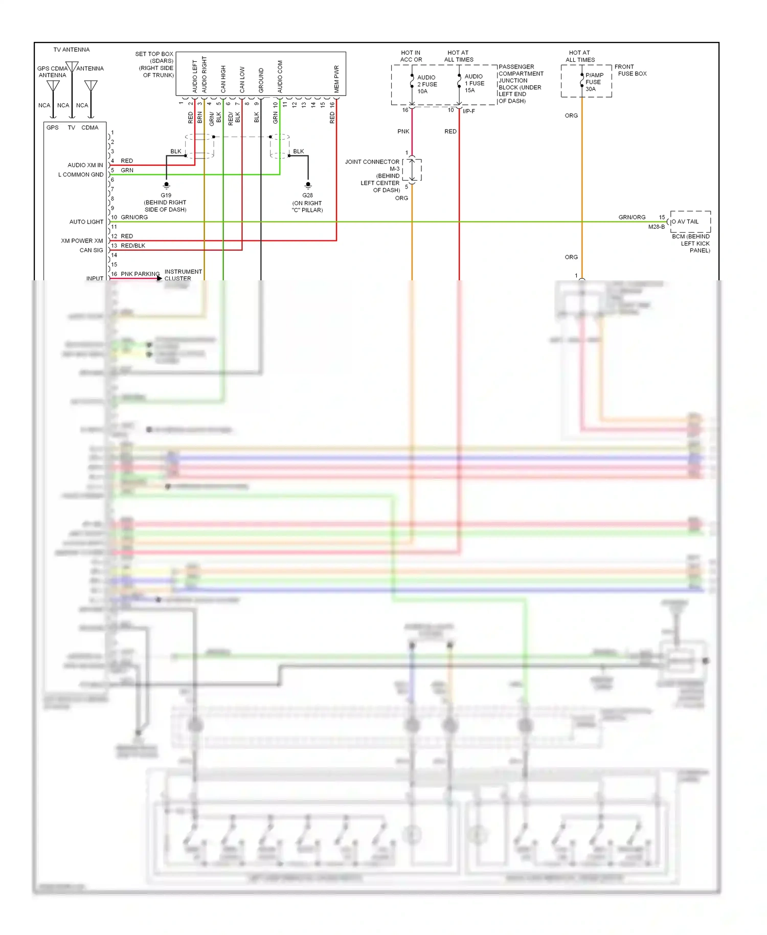 Wiring diagram mode down for Hyundai Azera I (2005-2011) (1 of 2)