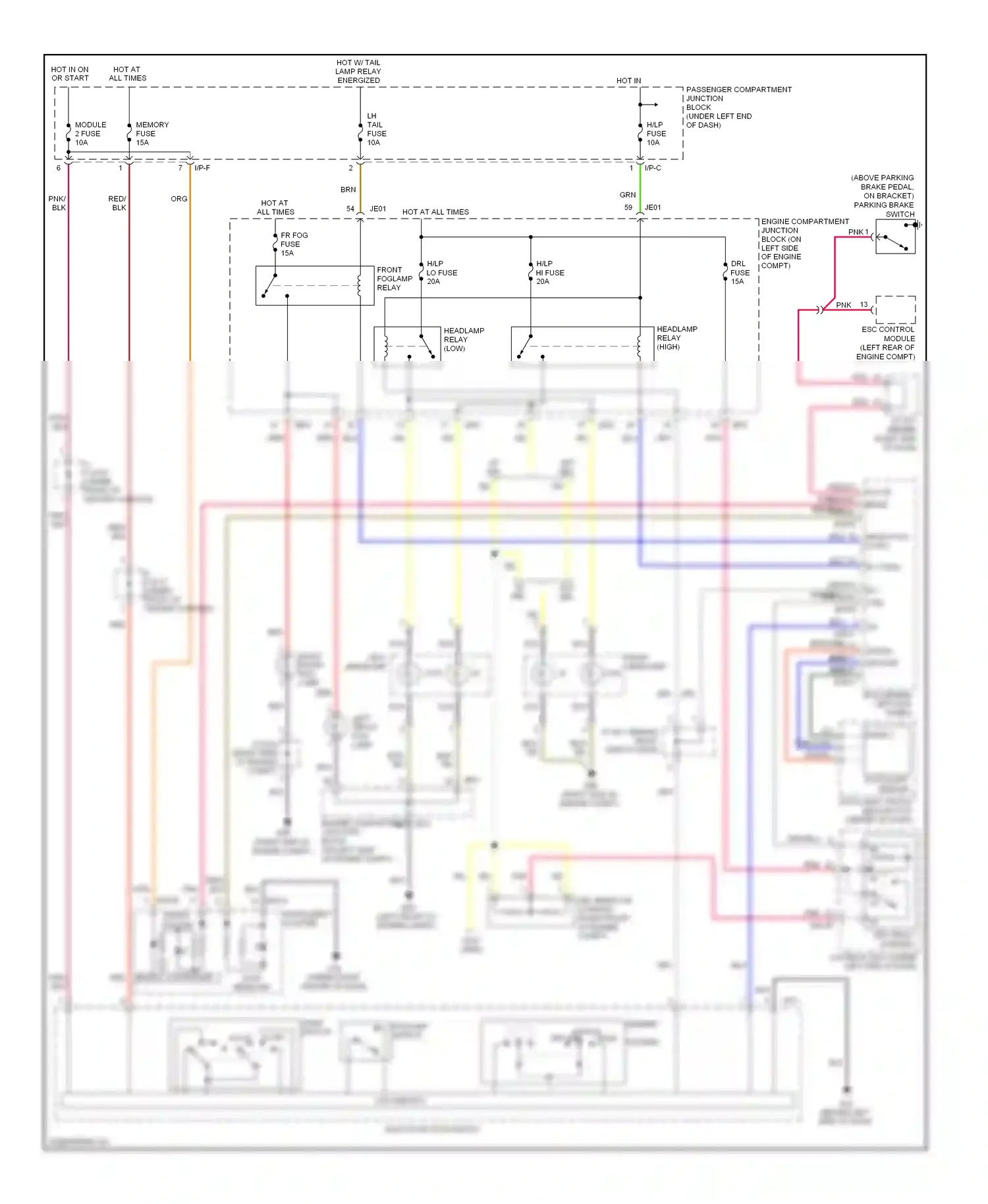 Wiring diagram multi- function switch for Hyundai Azera I (2005-2011) (4 of 14)