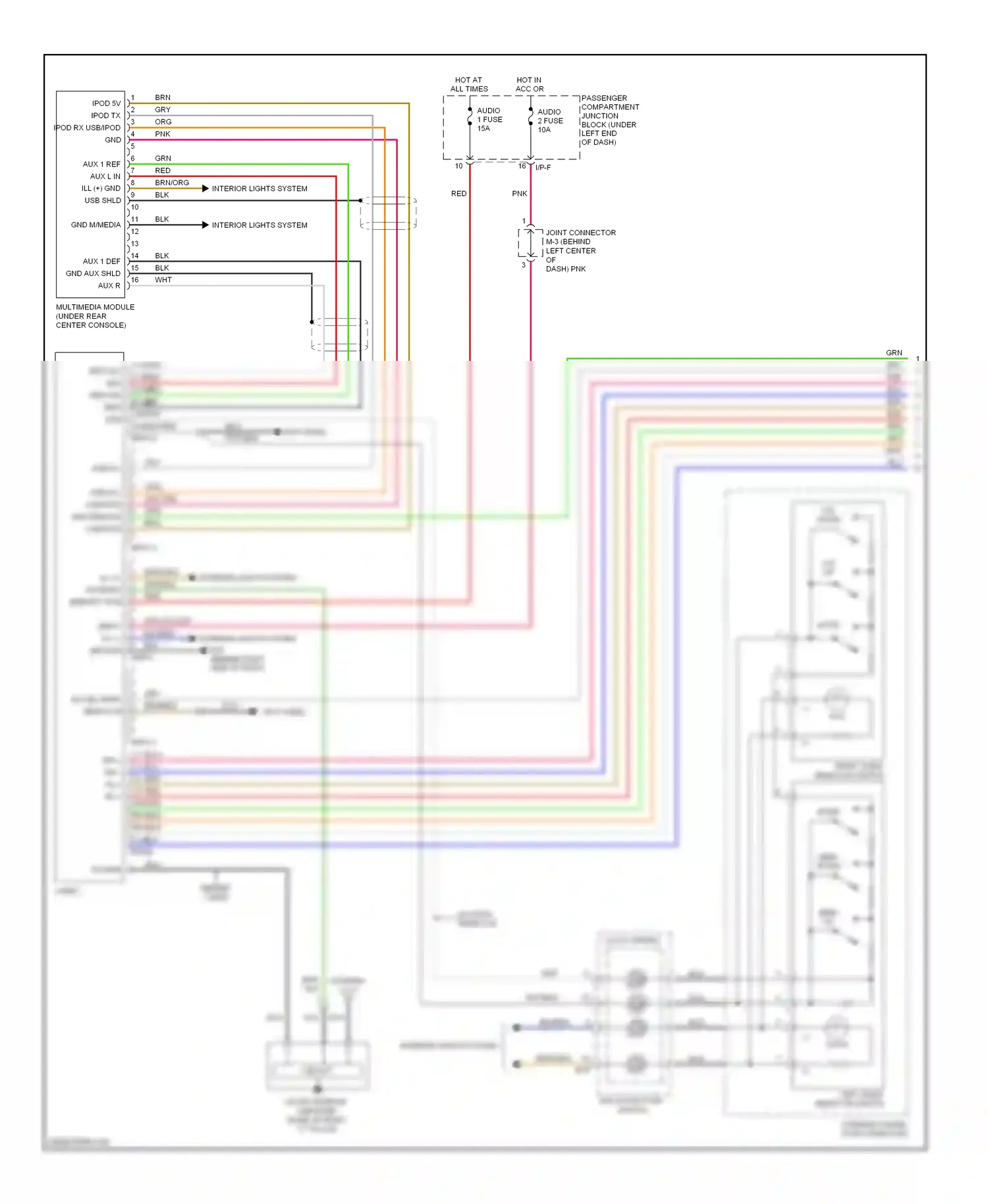 Wiring diagram multi- function switch for Hyundai Azera I (2005-2011) (10 of 14)