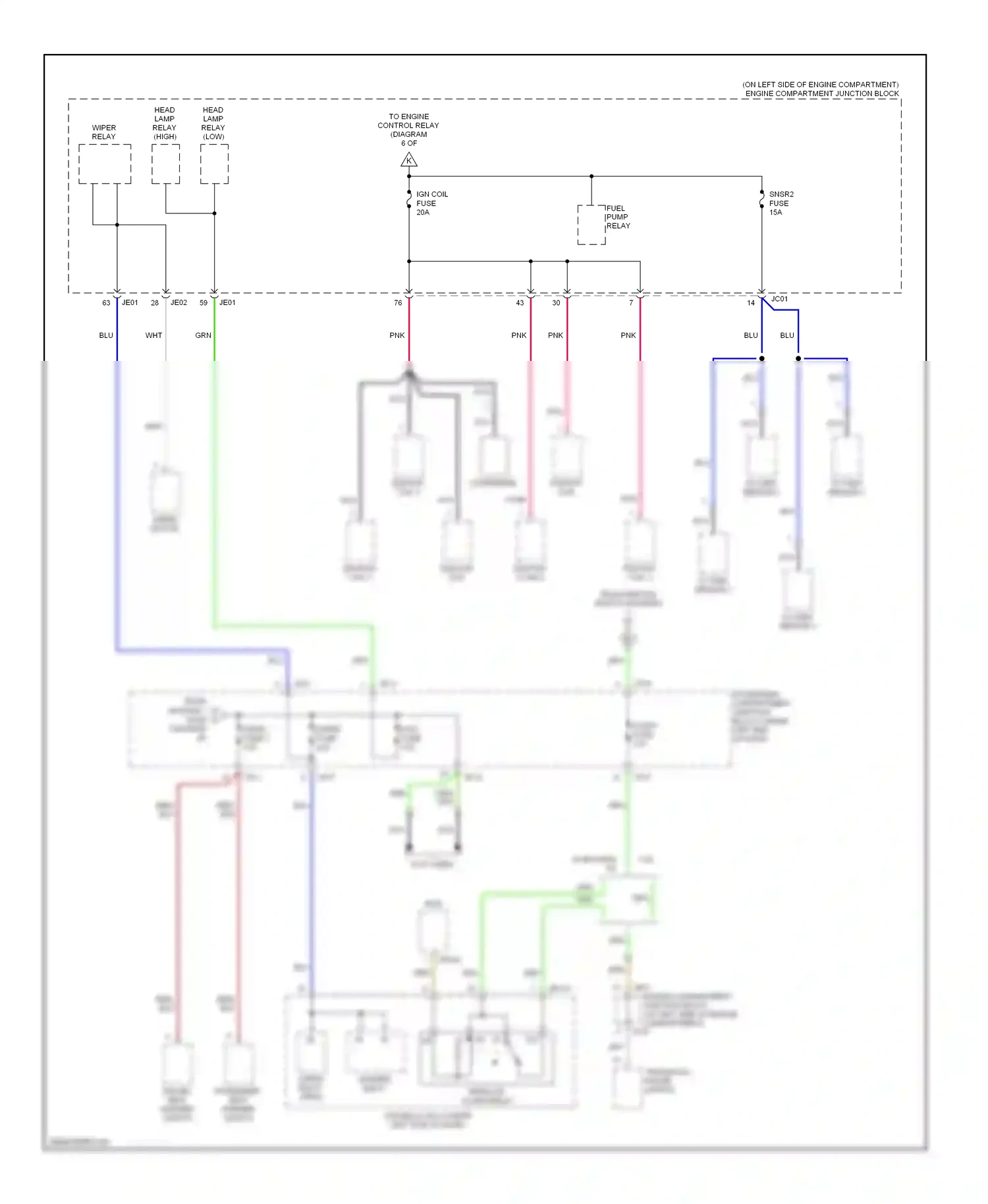 Wiring diagram oxygen sensor 1 for Hyundai Azera I (2005-2011) (1 of 1)