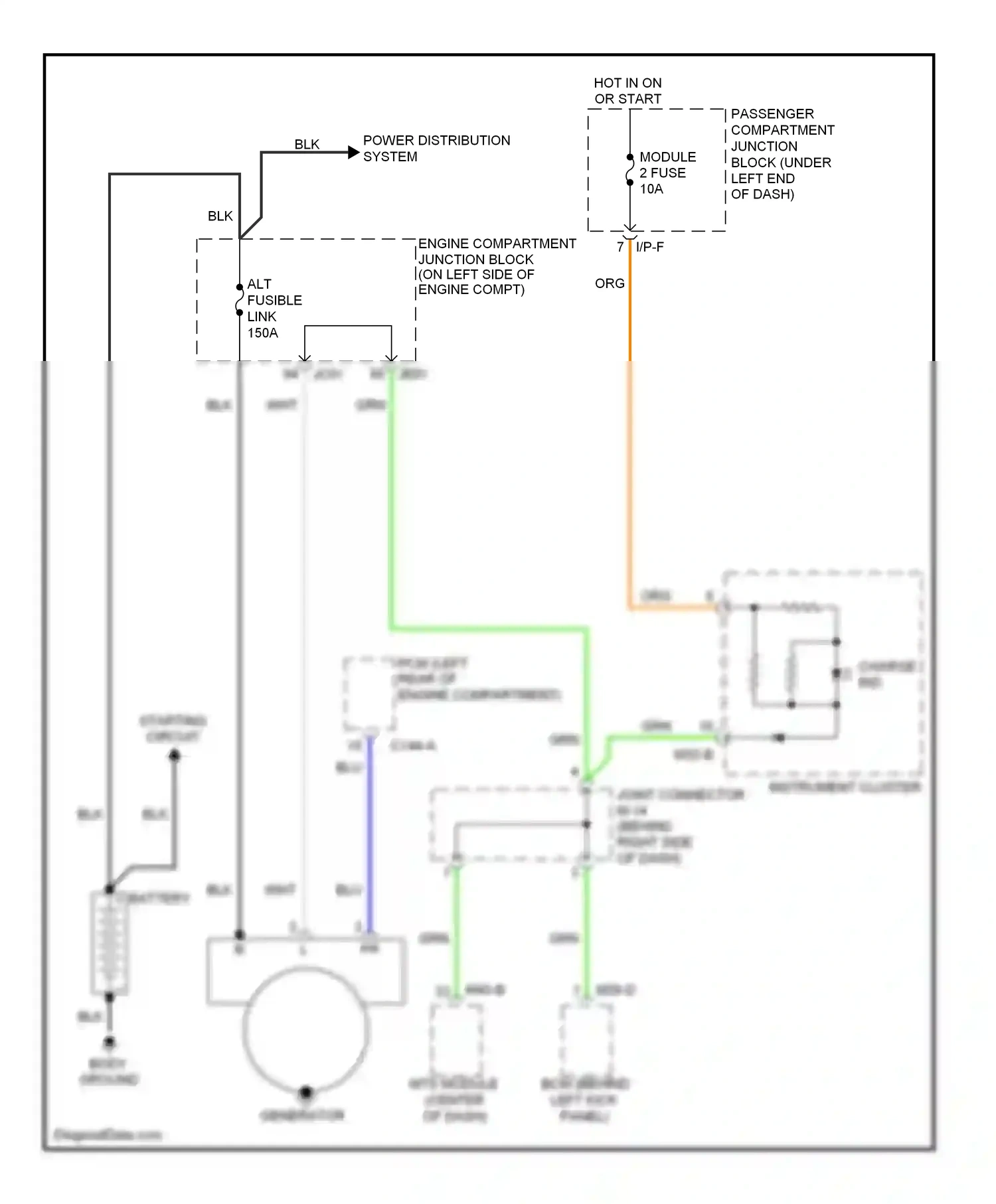 Wiring diagram power distribution system for Hyundai Azera I (2005-2011) (2 of 6)