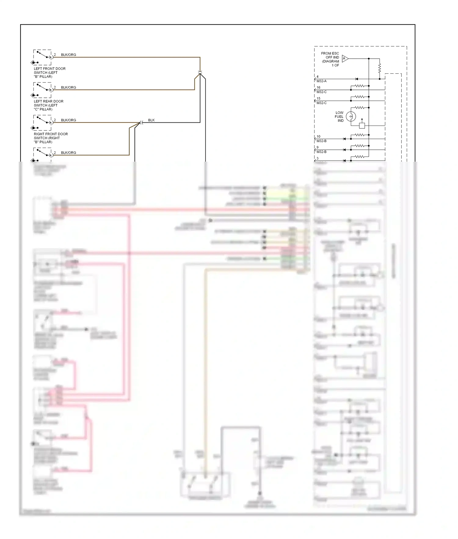 Wiring diagram trip mode switch for Hyundai Azera I (2005-2011) (2 of 2)