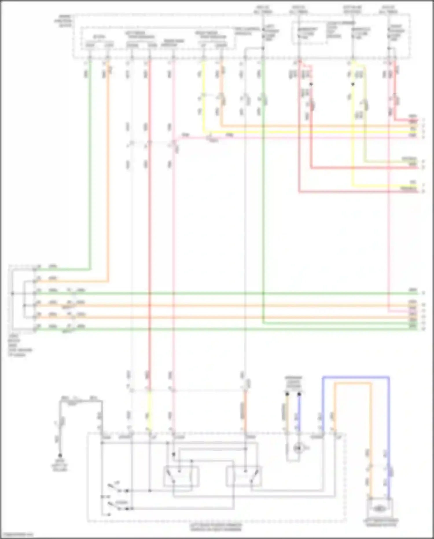 Azera Hyundai II facelift (2014-2017): Power windows circuit (1 of 2)