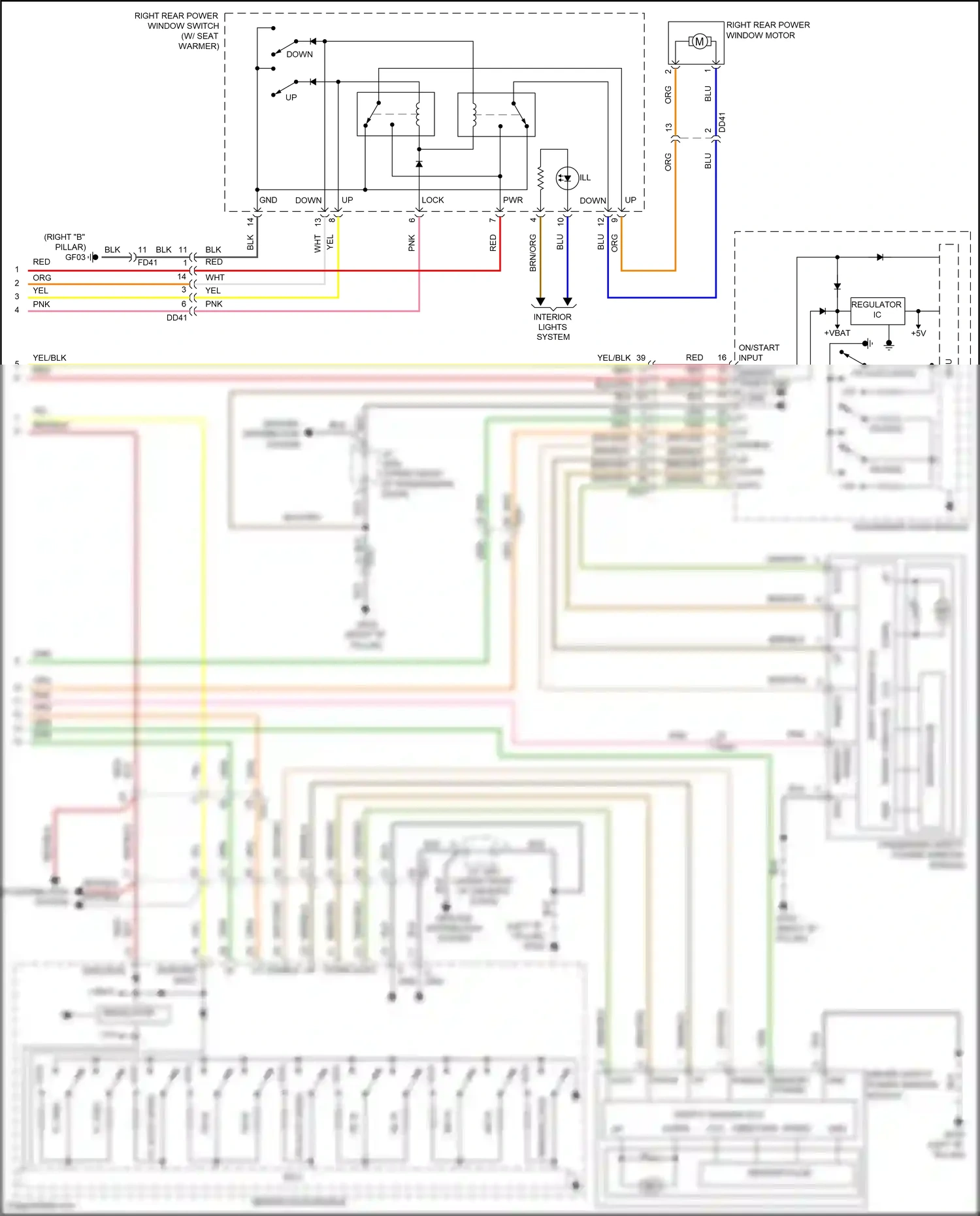 Wiring diagram down auto for Hyundai Azera II facelift (2014-2017) (1 of 1)