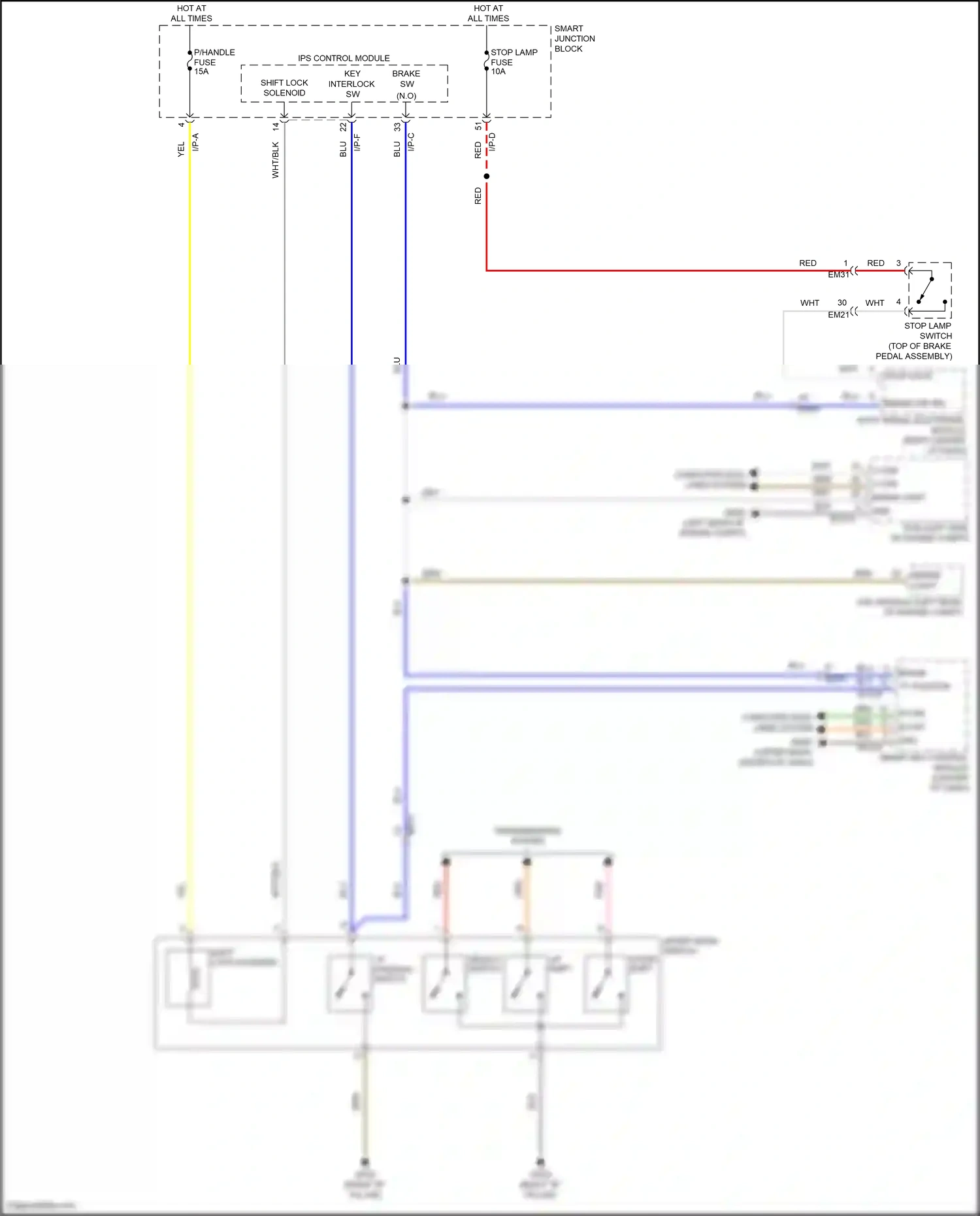 Wiring diagram down shift for Hyundai Azera II facelift (2014-2017) (1 of 4)