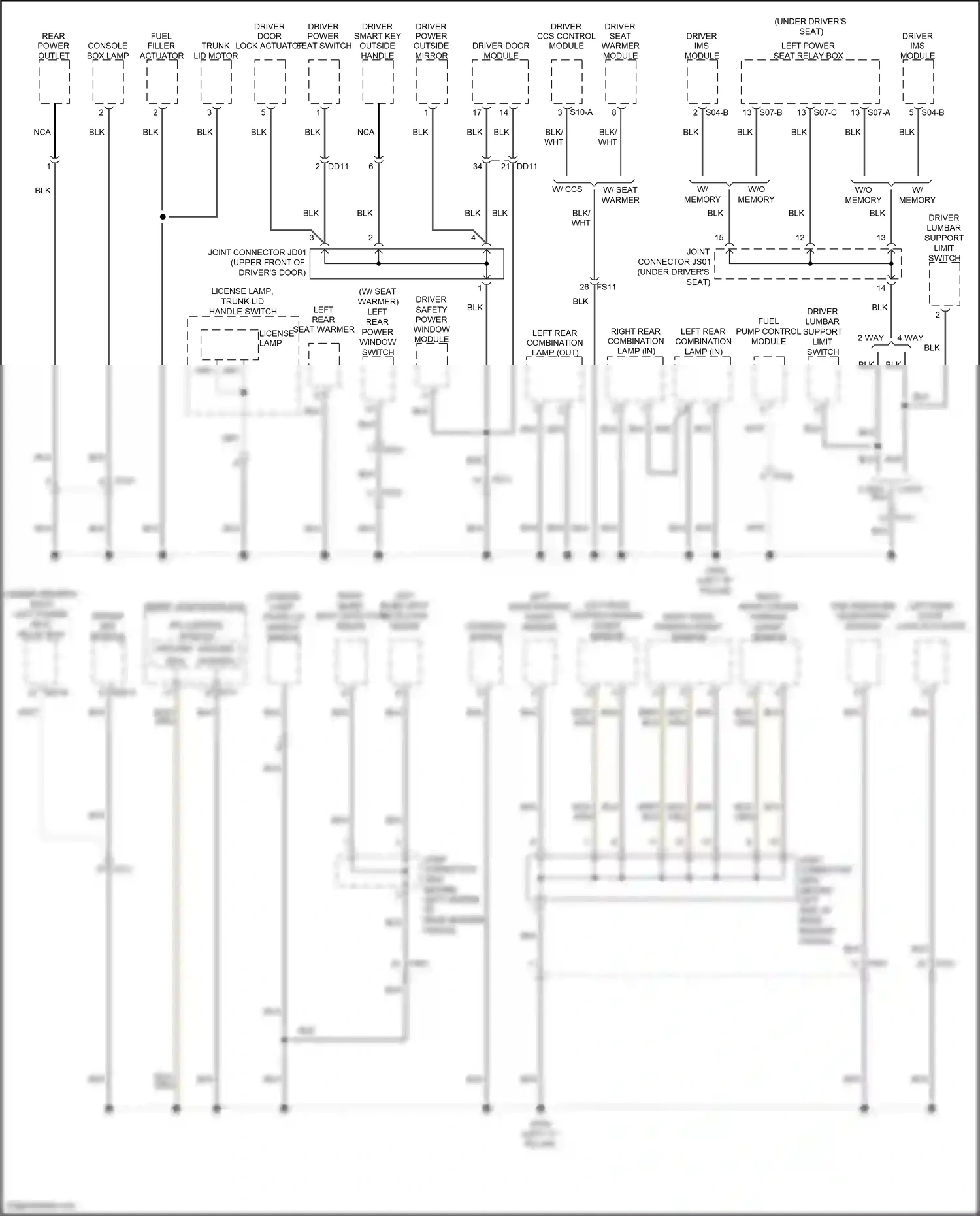 Wiring diagram fuel pump control module for Hyundai Azera II facelift (2014-2017) (2 of 3)