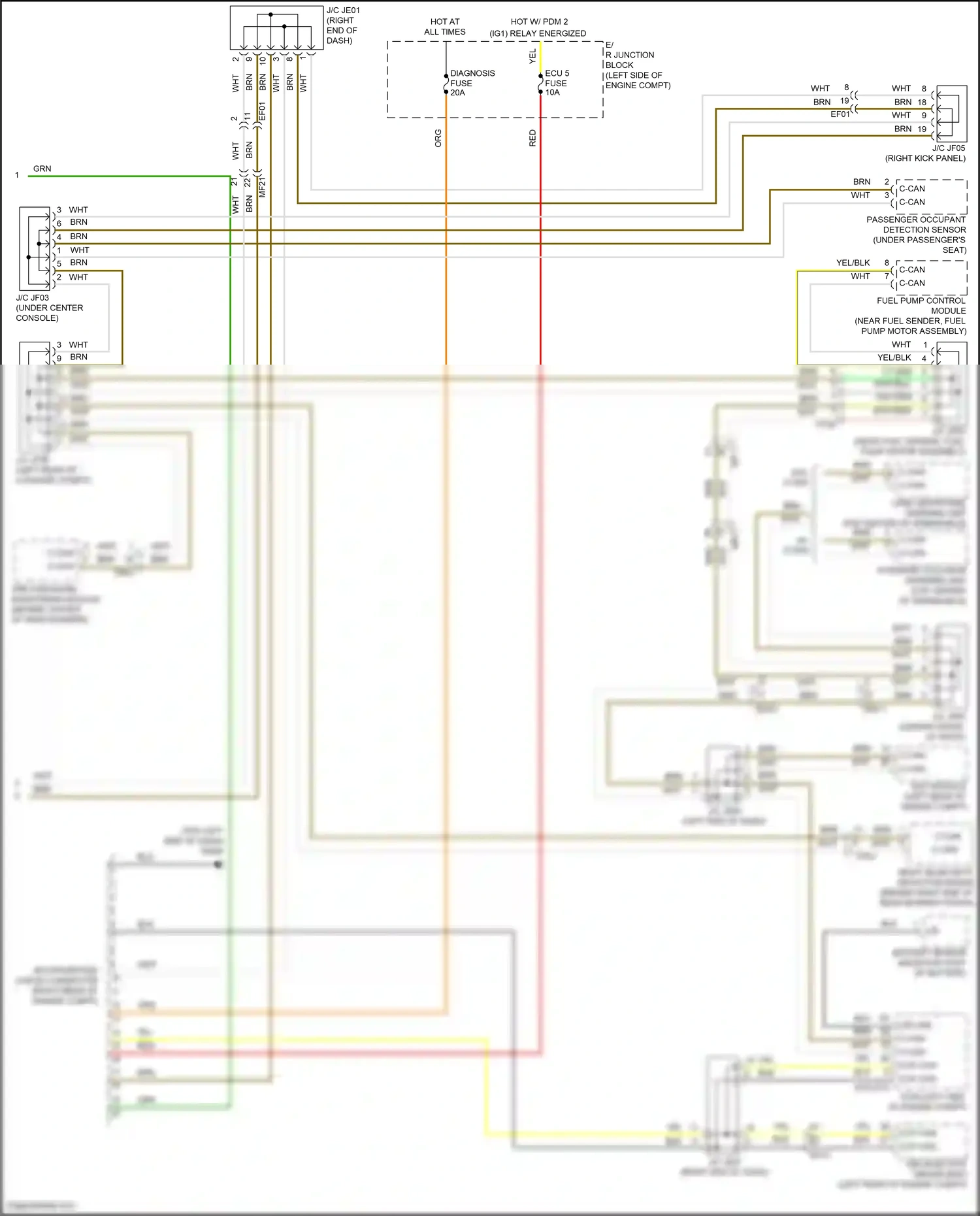 Wiring diagram fuel pump control module for Hyundai Azera II facelift (2014-2017) (1 of 3)