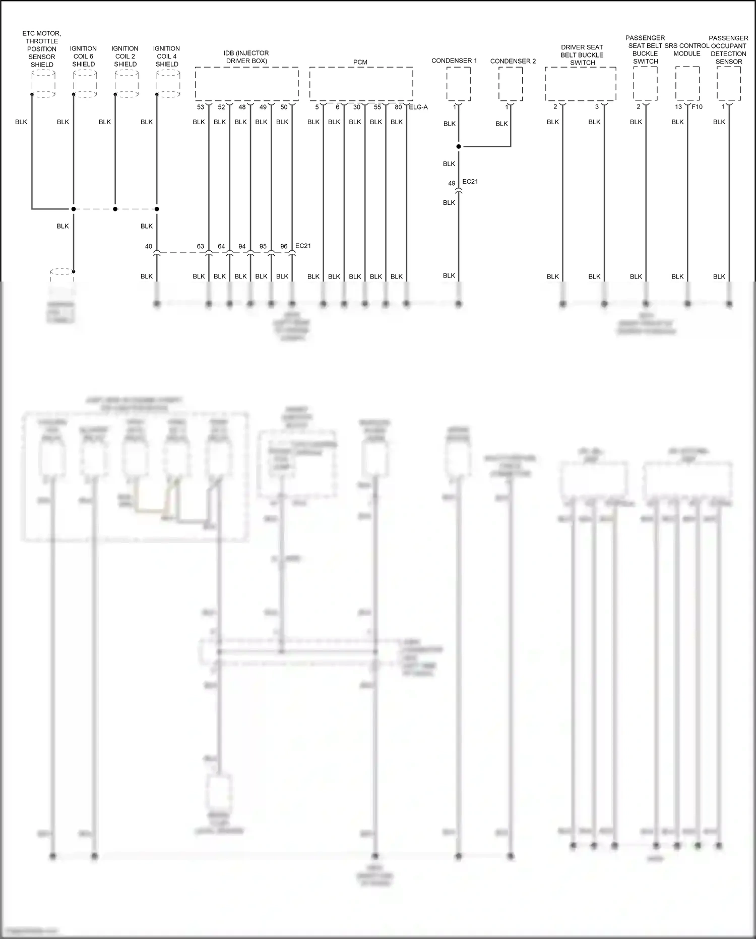 Wiring diagram ignition coil 2 shield for Hyundai Azera II facelift (2014-2017) (1 of 2)