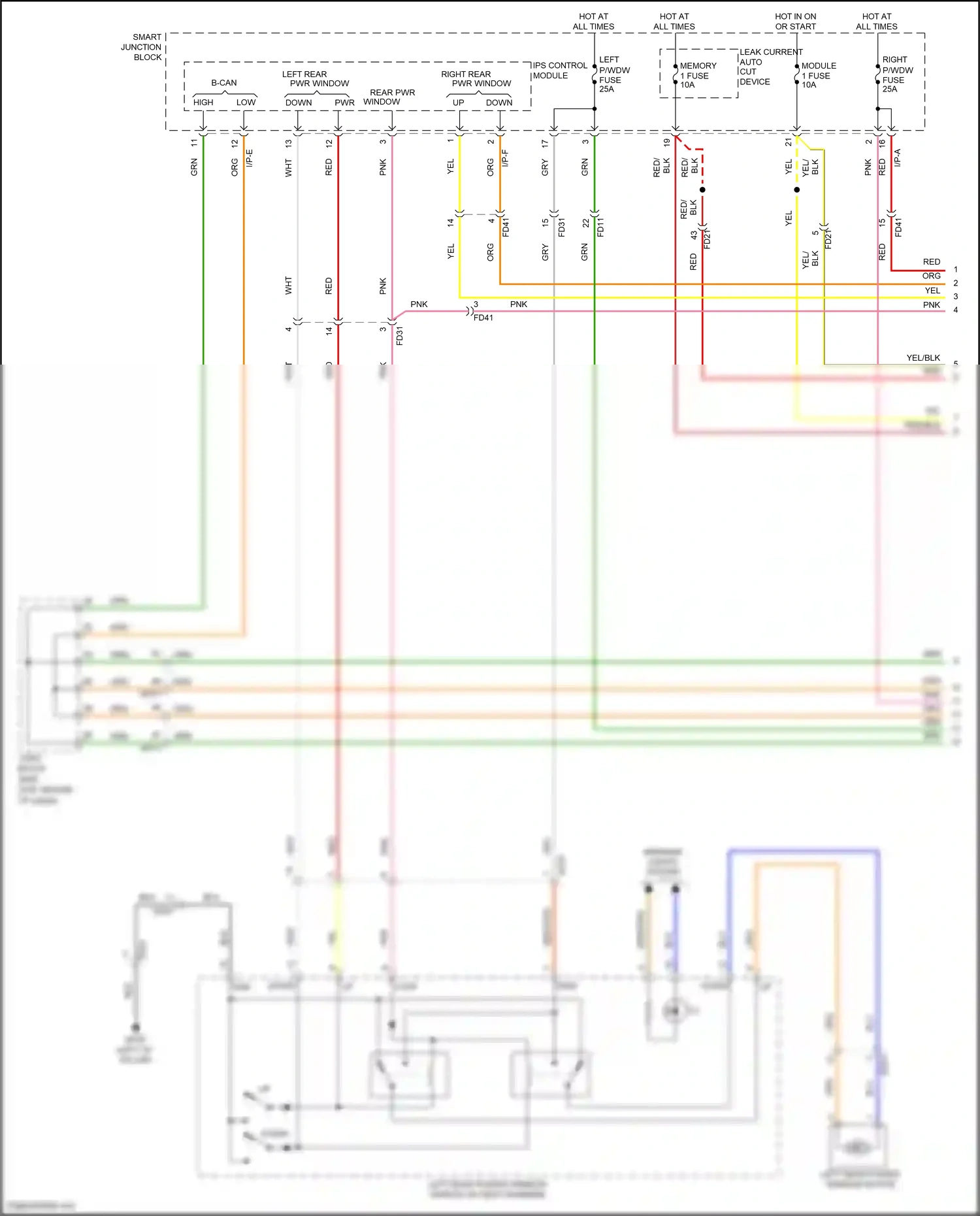 Wiring diagram i/p-e for Hyundai Azera II facelift (2014-2017) (8 of 44)