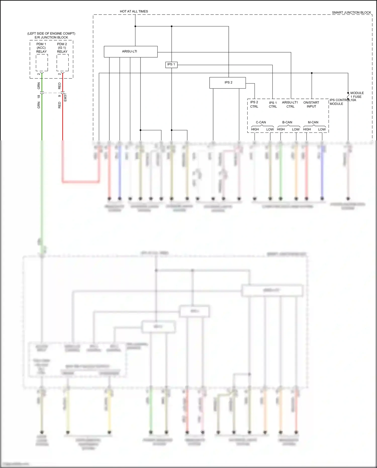Wiring diagram ips 2 for Hyundai Azera II facelift (2014-2017) (1 of 3)