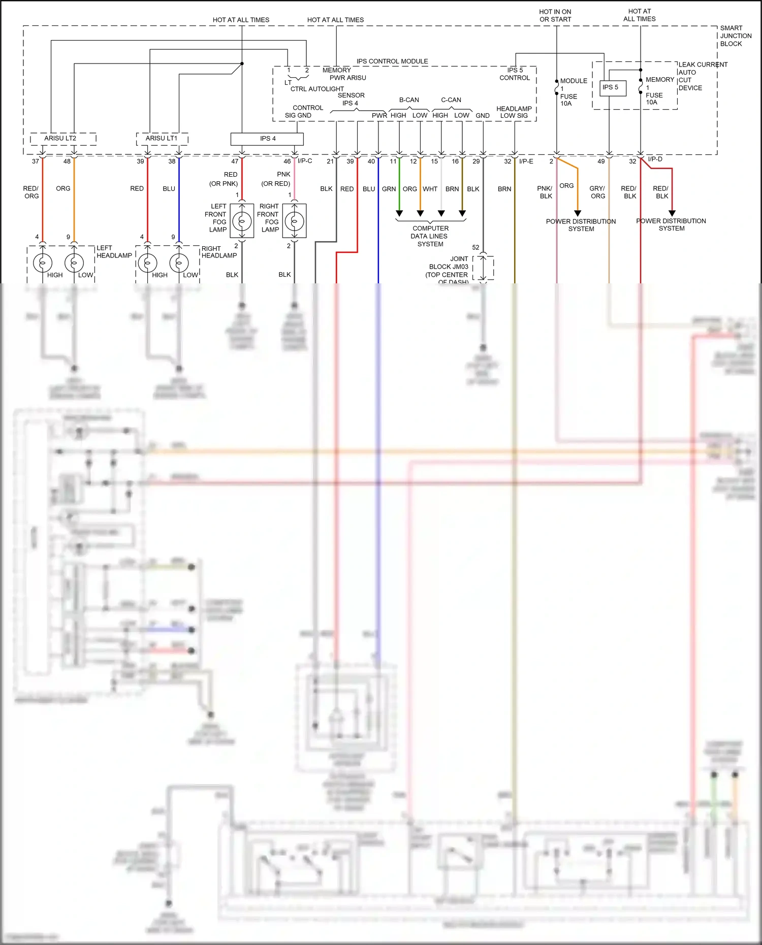 Wiring diagram ips 5 control for Hyundai Azera II facelift (2014-2017) (3 of 14)
