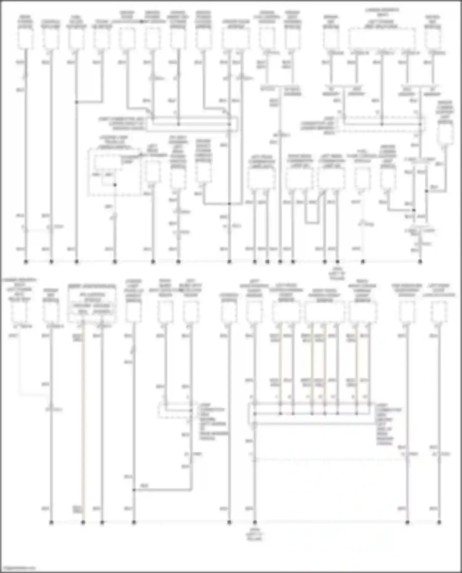 Wiring diagram left rear center parking assist sensor for Hyundai Azera II facelift (2014-2017) (1 of 2)