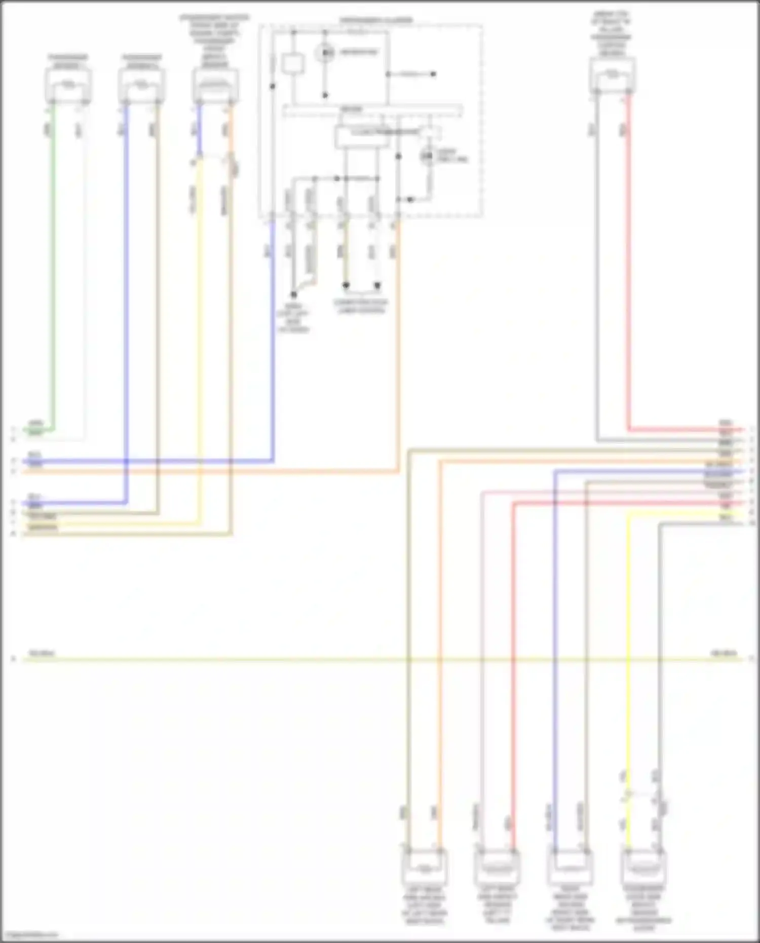 Wiring diagram left rear side impact sensor for Hyundai Azera II facelift (2014-2017) (1 of 1)