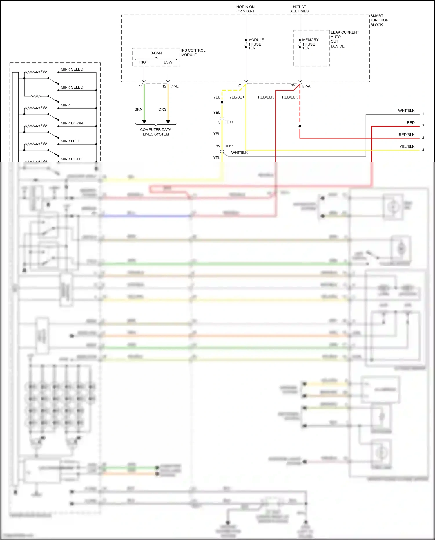Wiring diagram limit switch for Hyundai Azera II facelift (2014-2017) (1 of 2)