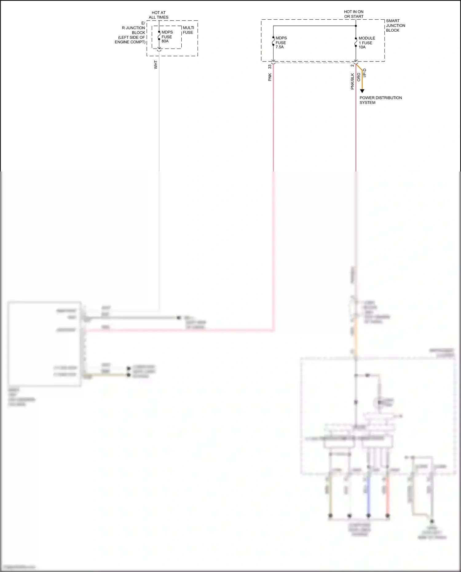 Wiring diagram mdps unit for Hyundai Azera II facelift (2014-2017) (2 of 5)