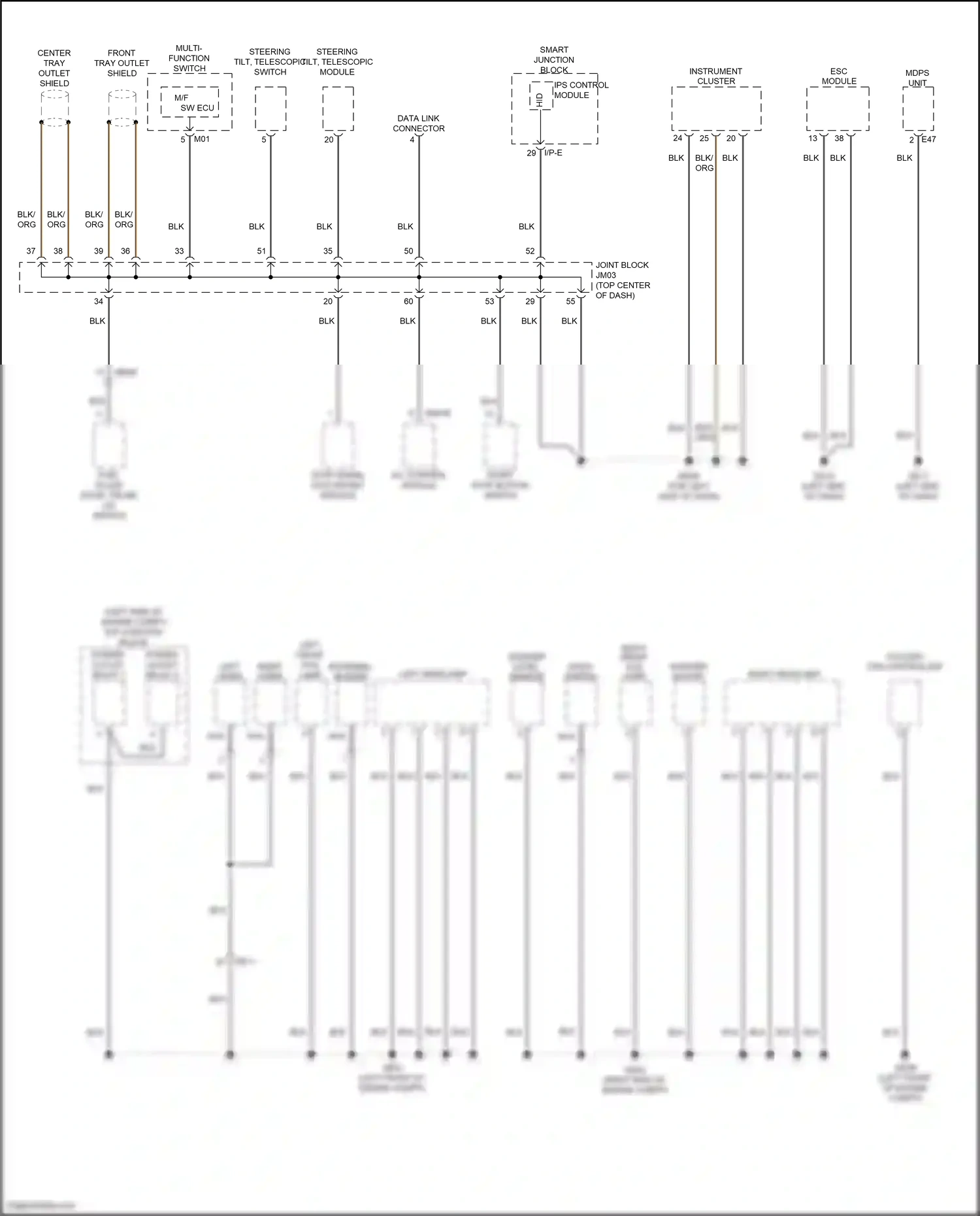 Wiring diagram mdps unit for Hyundai Azera II facelift (2014-2017) (3 of 5)