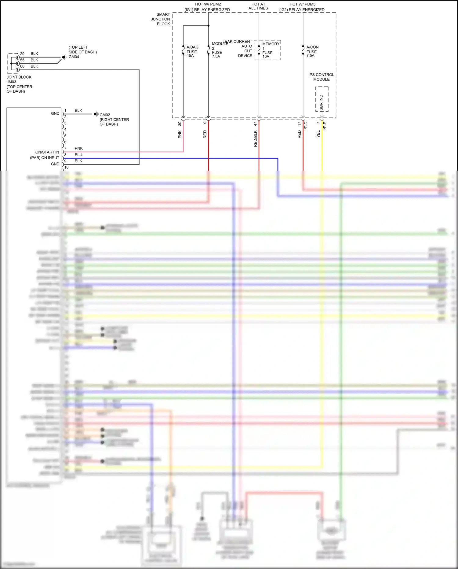 Wiring diagram mode vent for Hyundai Azera II facelift (2014-2017) (1 of 1)