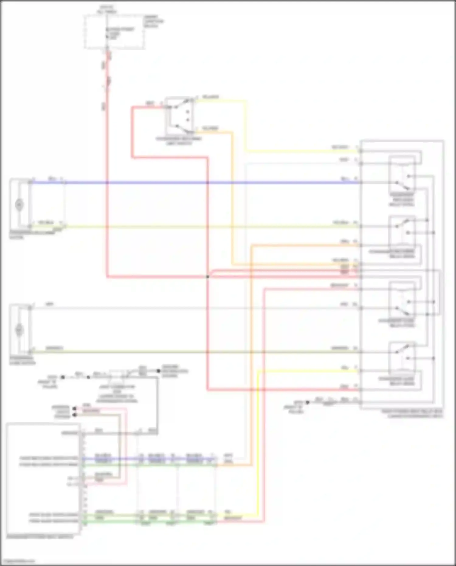 Wiring diagram pass reclining switch fwd for Hyundai Azera II facelift (2014-2017) (1 of 1)