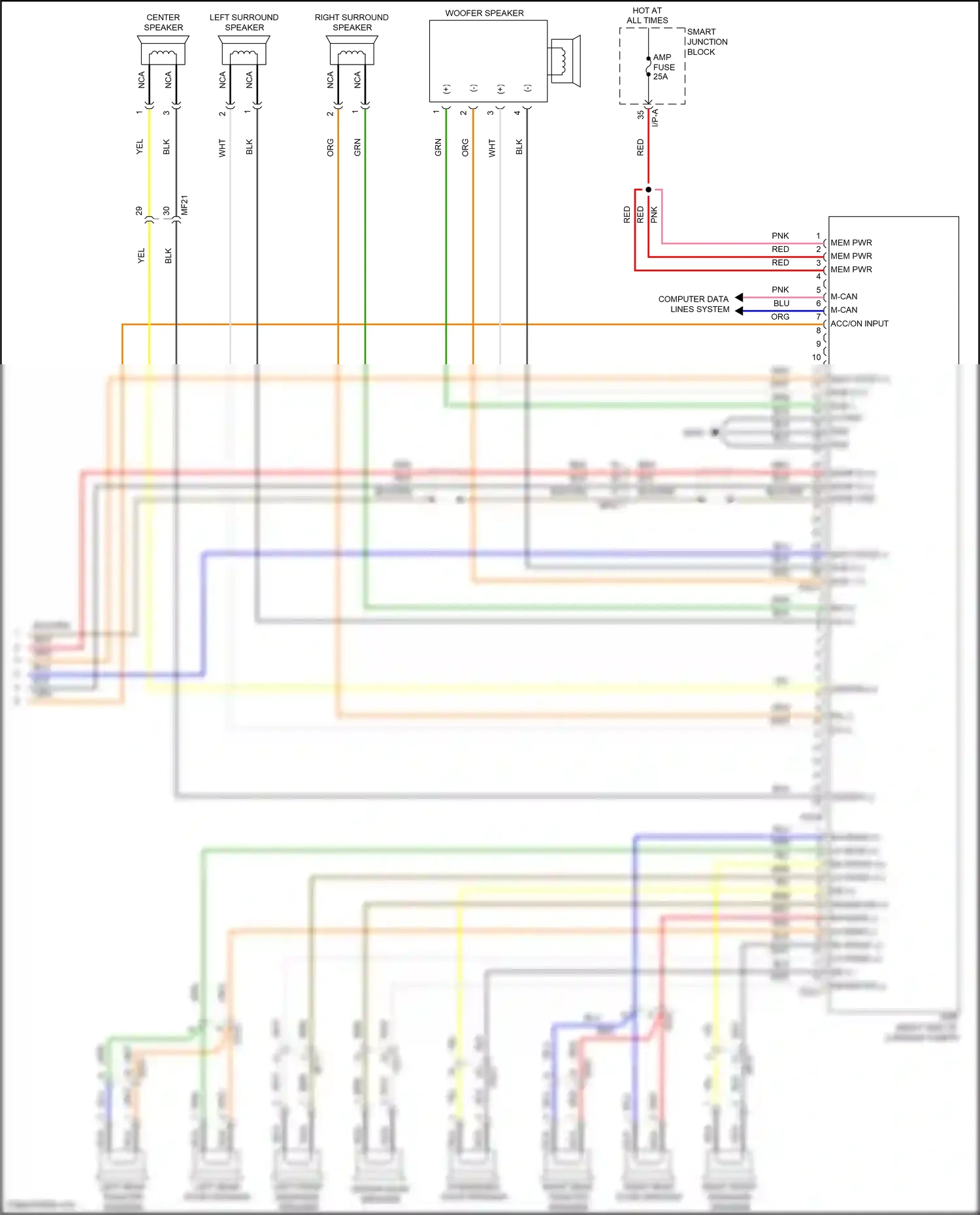 Wiring diagram rh front for Hyundai Azera II facelift (2014-2017) (1 of 3)