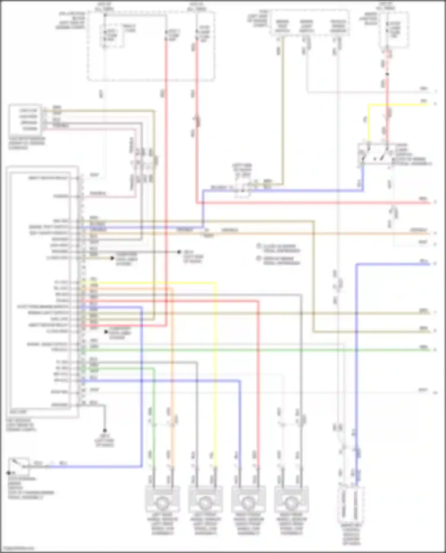 Wiring diagram right front wheel sensor for Hyundai Azera II facelift (2014-2017) (1 of 2)