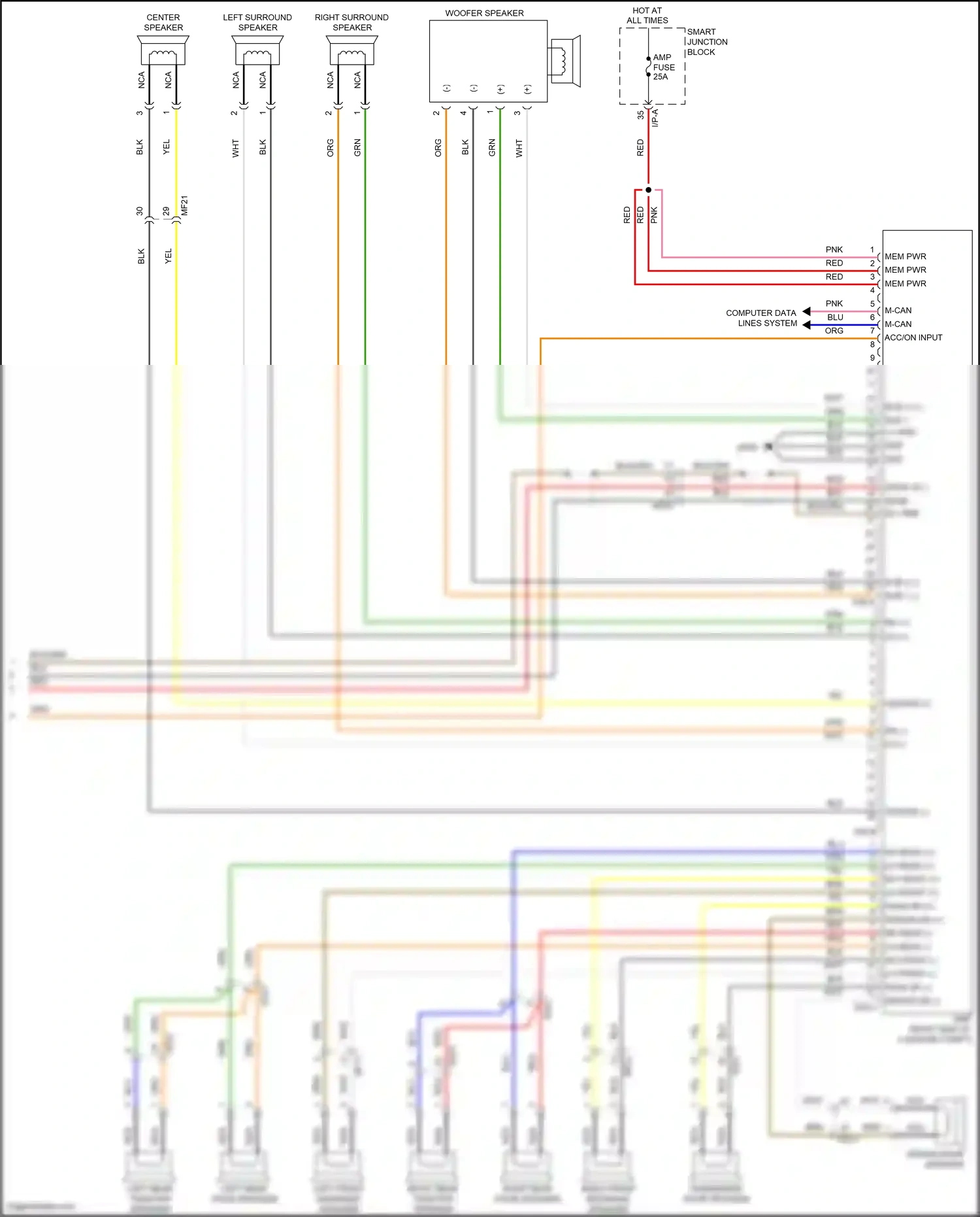 Wiring diagram sub 2- for Hyundai Azera II facelift (2014-2017) (3 of 3)