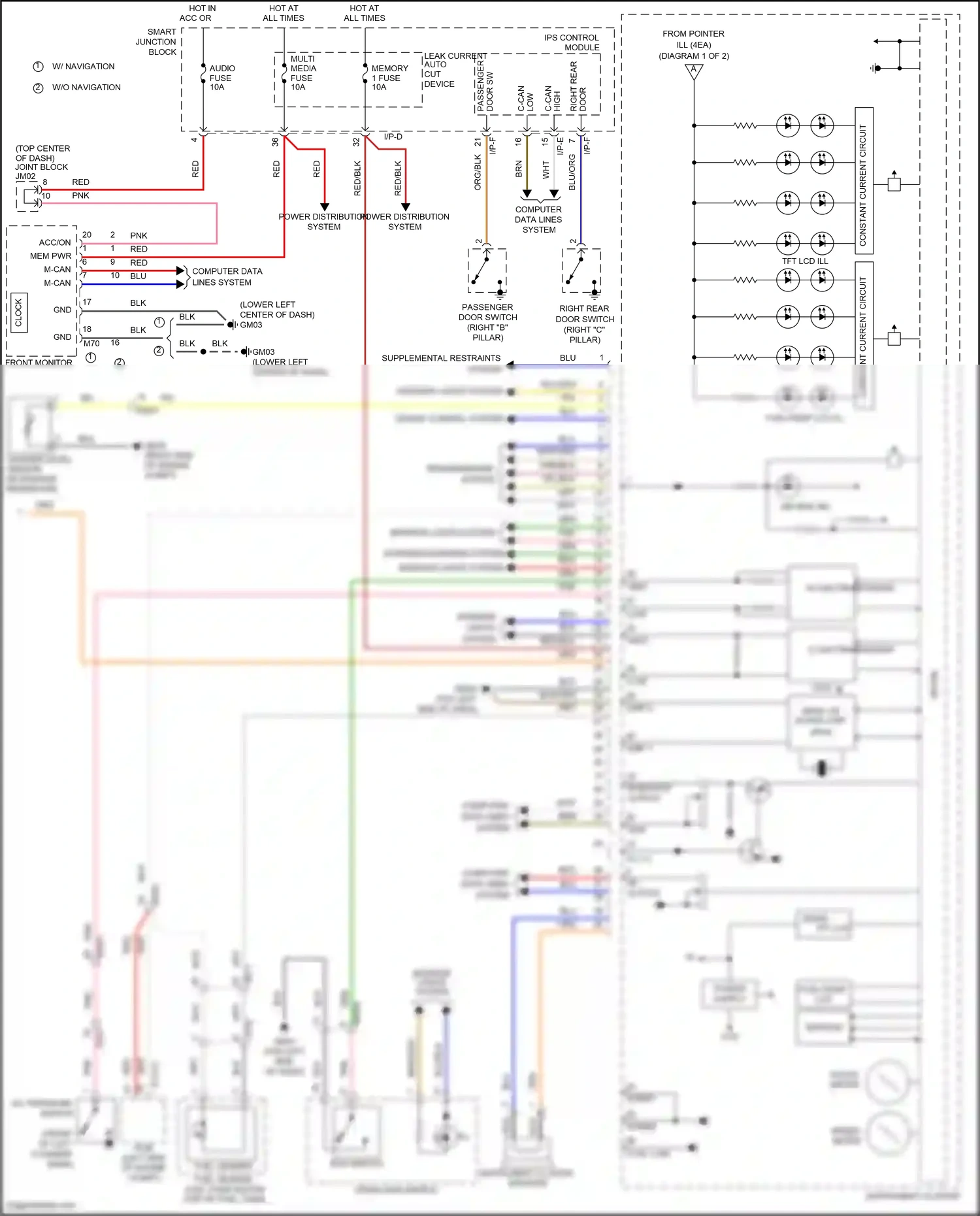 Wiring diagram transmissions system for Hyundai Azera II facelift (2014-2017) (1 of 2)