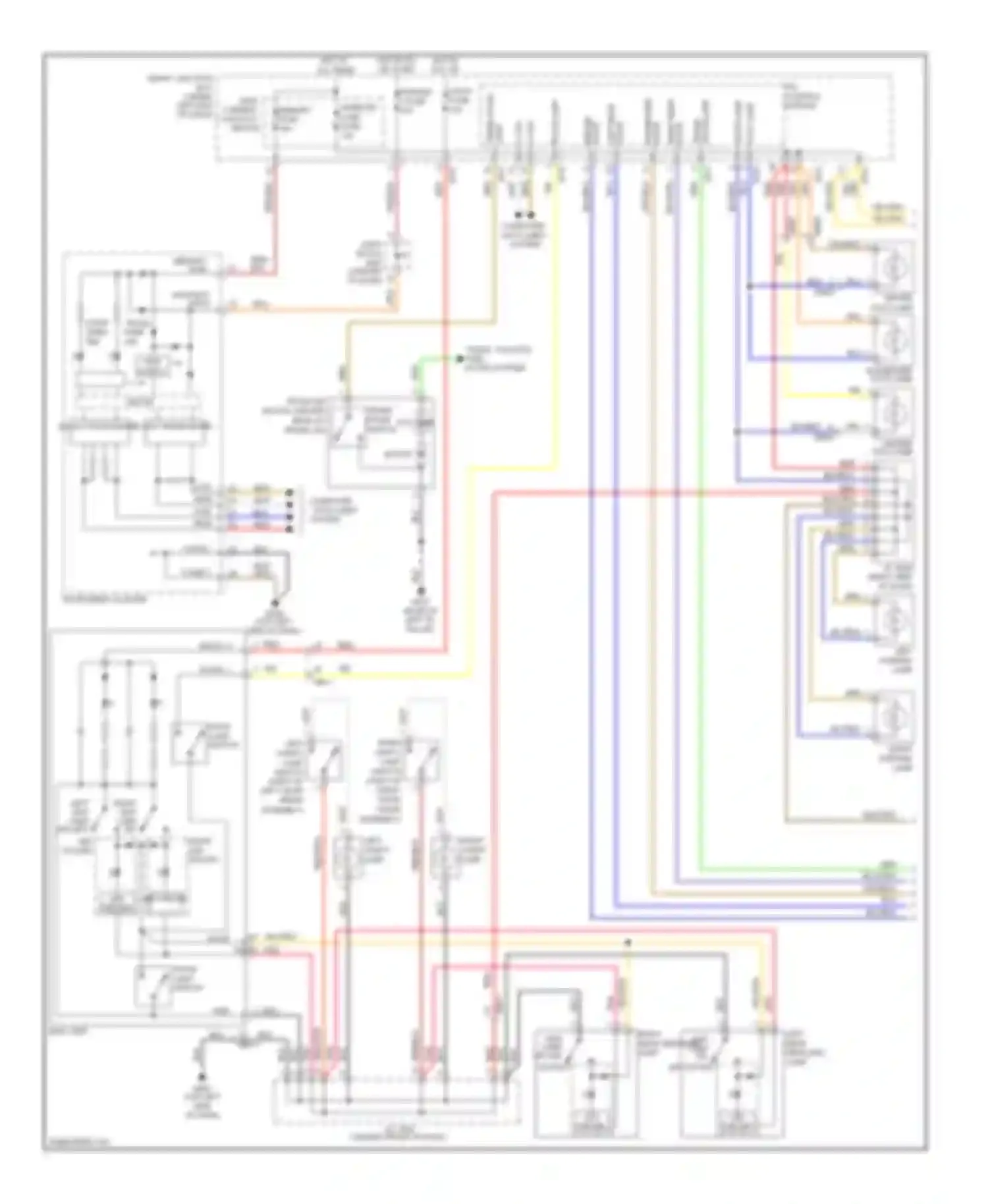 Azera Hyundai II (2011-2014): Courtesy lamps circuit, with panoramic sunroof (1 of 2)
