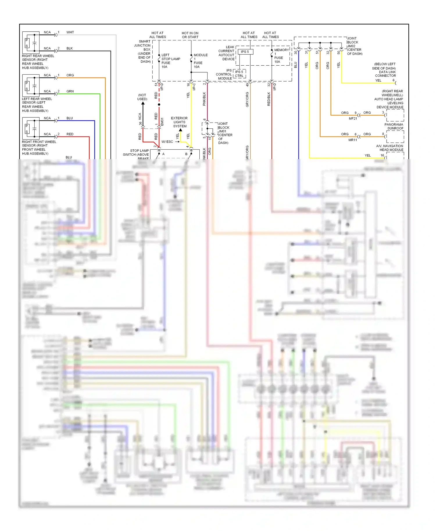 Hyundai Azera II (2011-2014) device module wiring diagram  (1 of 1)