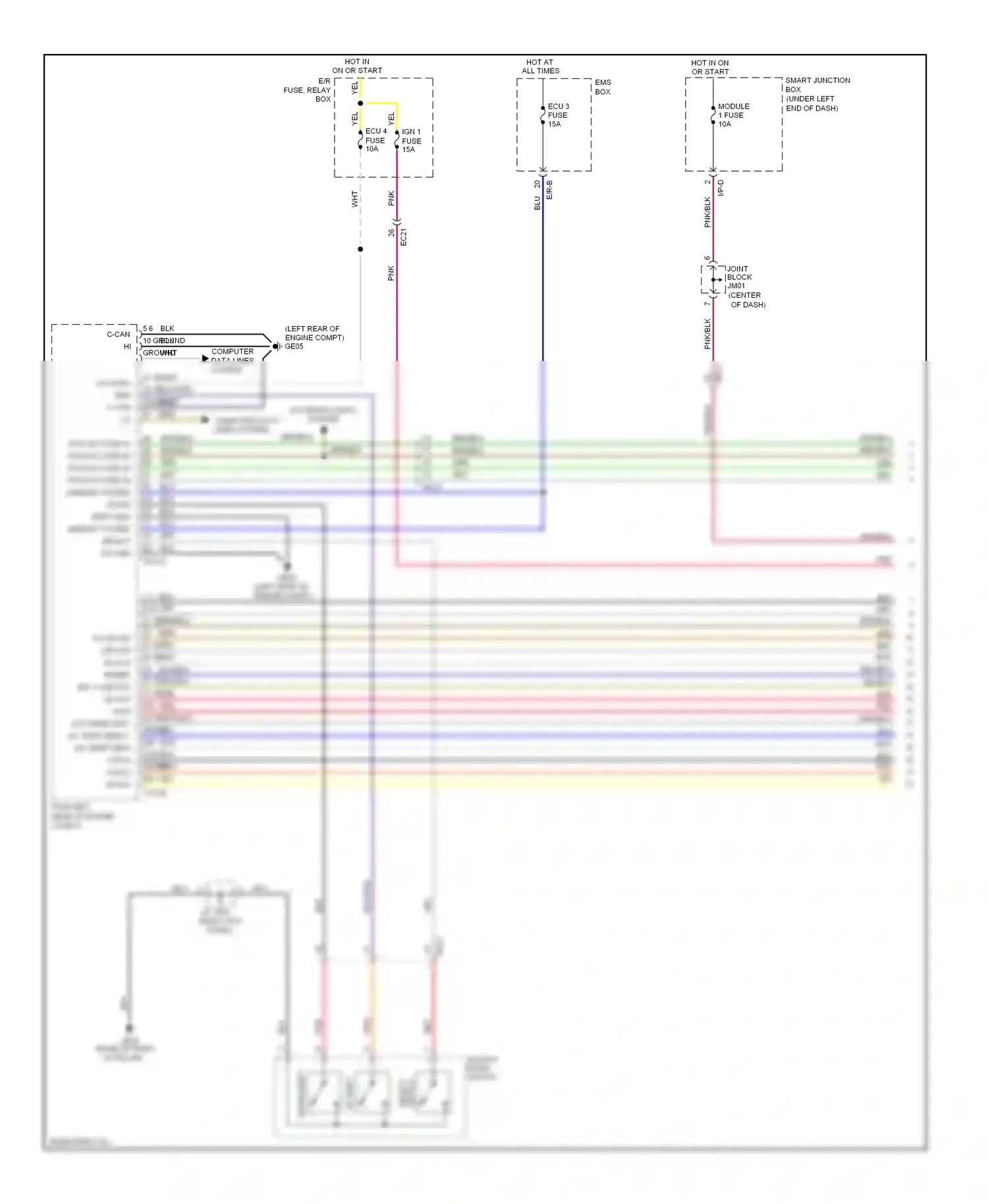 Wiring diagram down shift for Hyundai Azera II (2011-2014) (2 of 2)