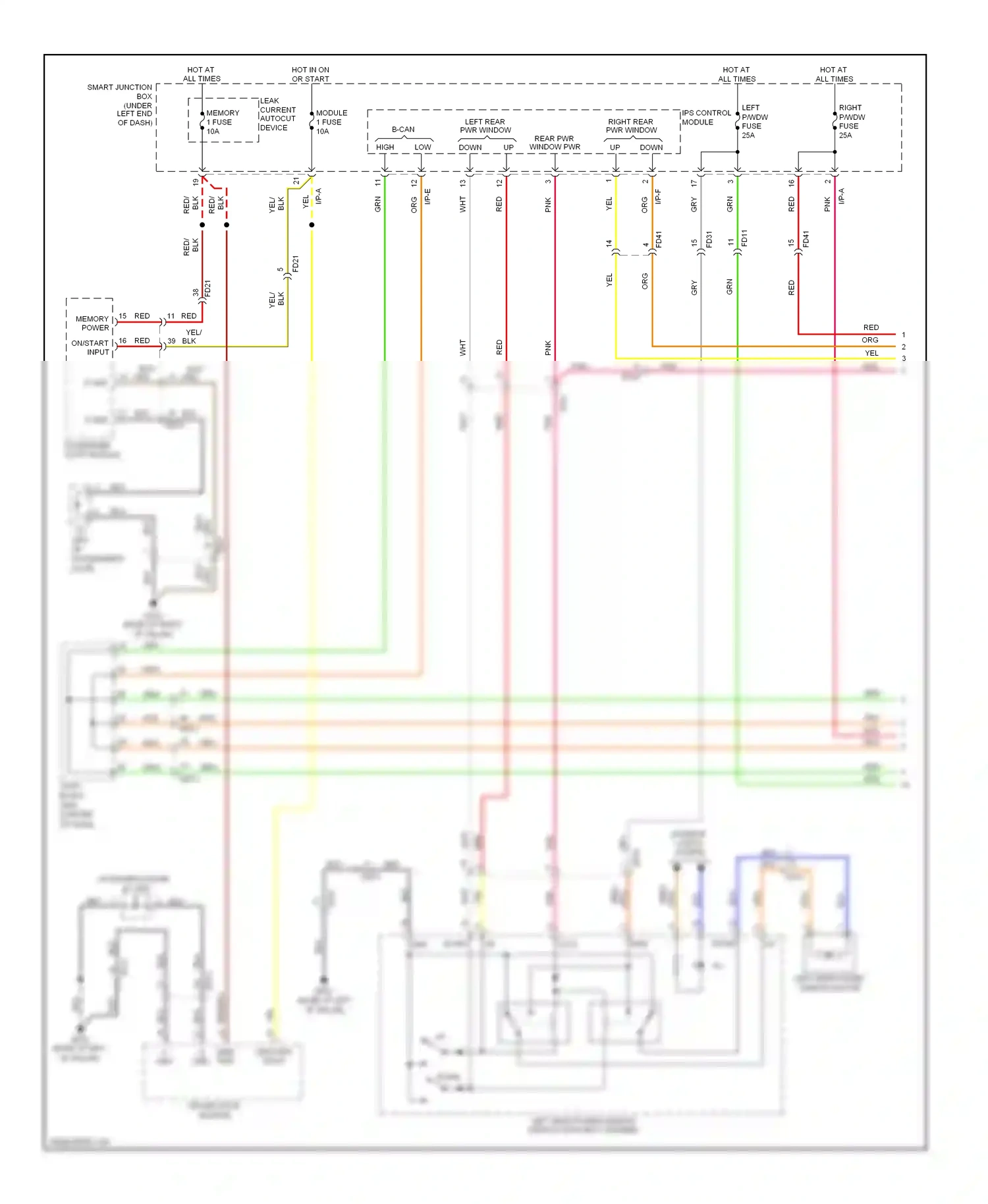 Wiring diagram down up for Hyundai Azera II (2011-2014) (1 of 2)