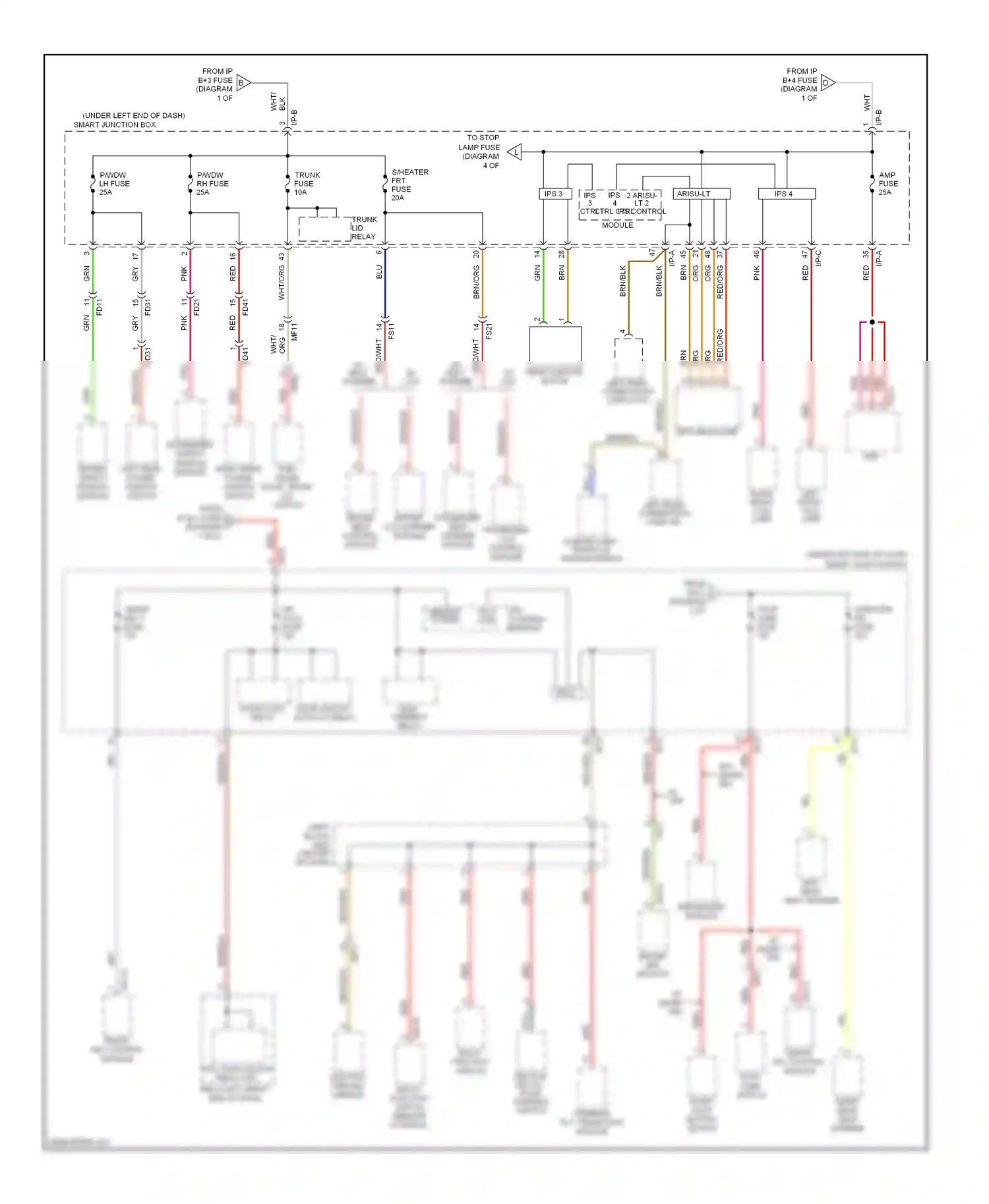 Hyundai Azera II (2011-2014) electro chromic multi- mirror function switch (remote control) wiring diagram  (1 of 1)