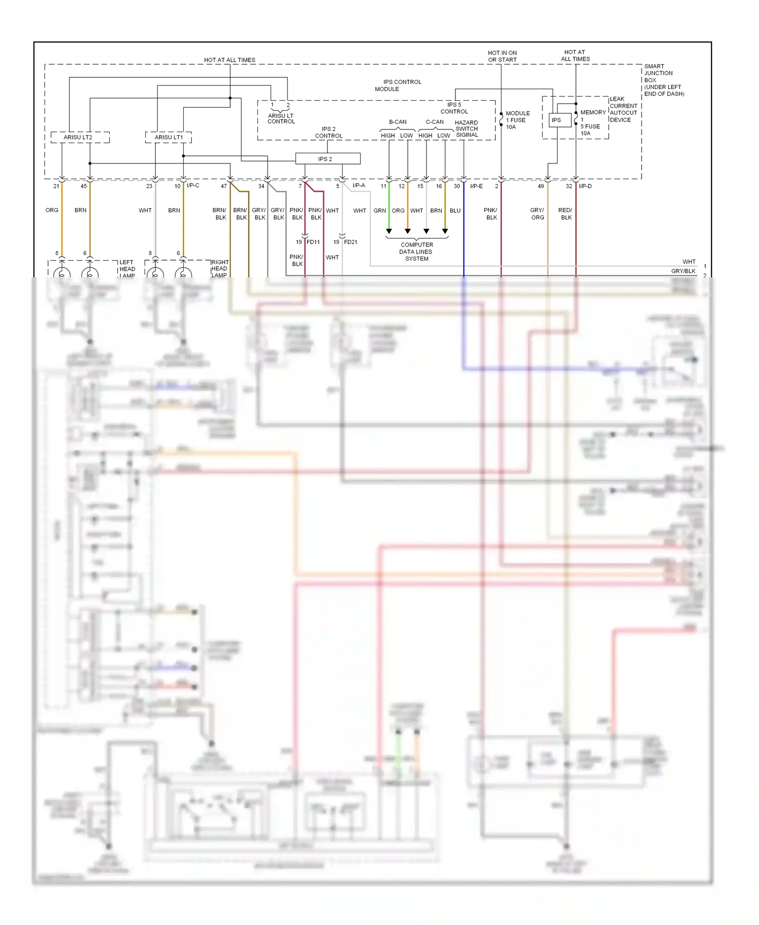 Wiring diagram ips 2 for Hyundai Azera II (2011-2014) (2 of 4)