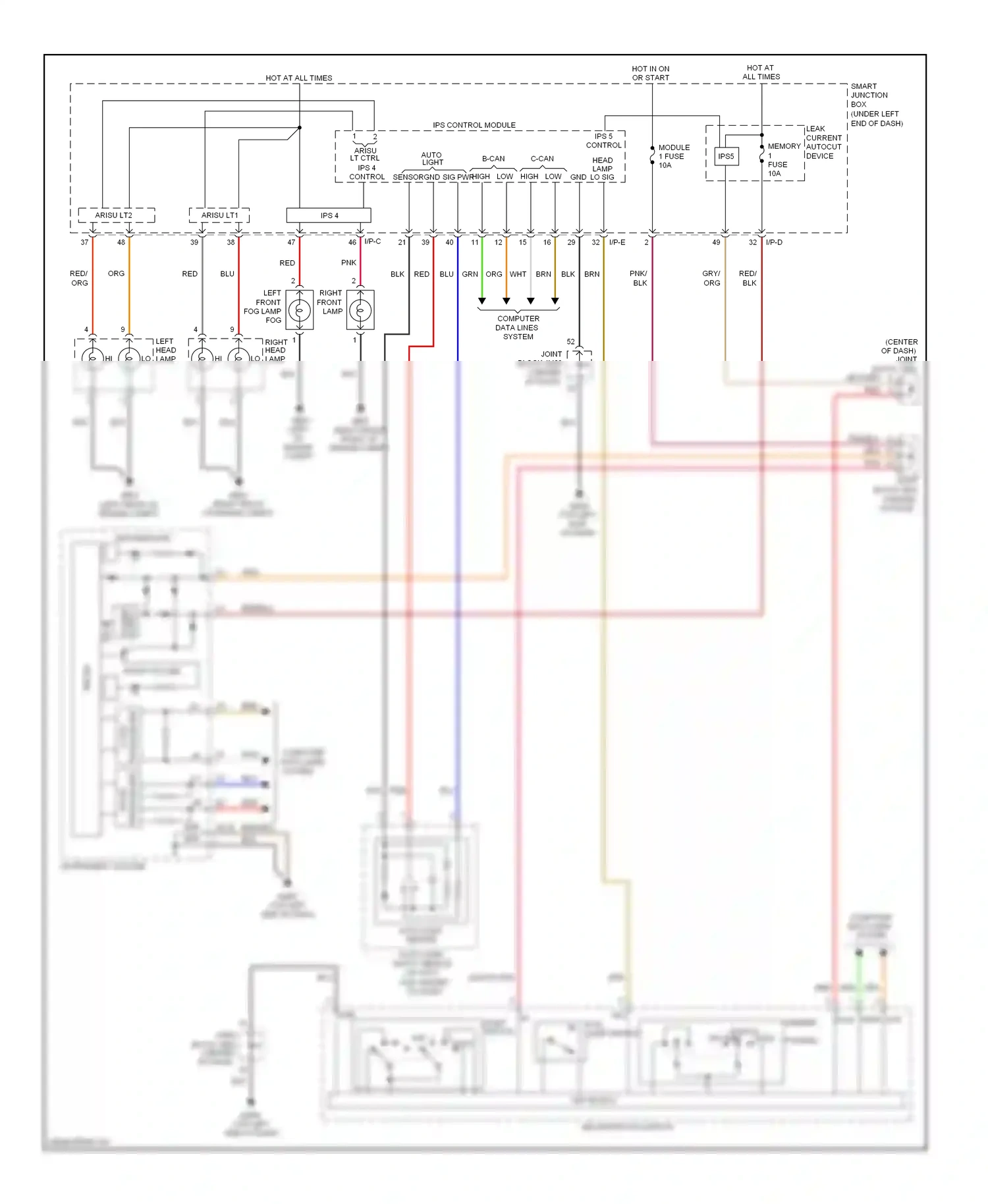 Wiring diagram ips 4 for Hyundai Azera II (2011-2014) (2 of 3)