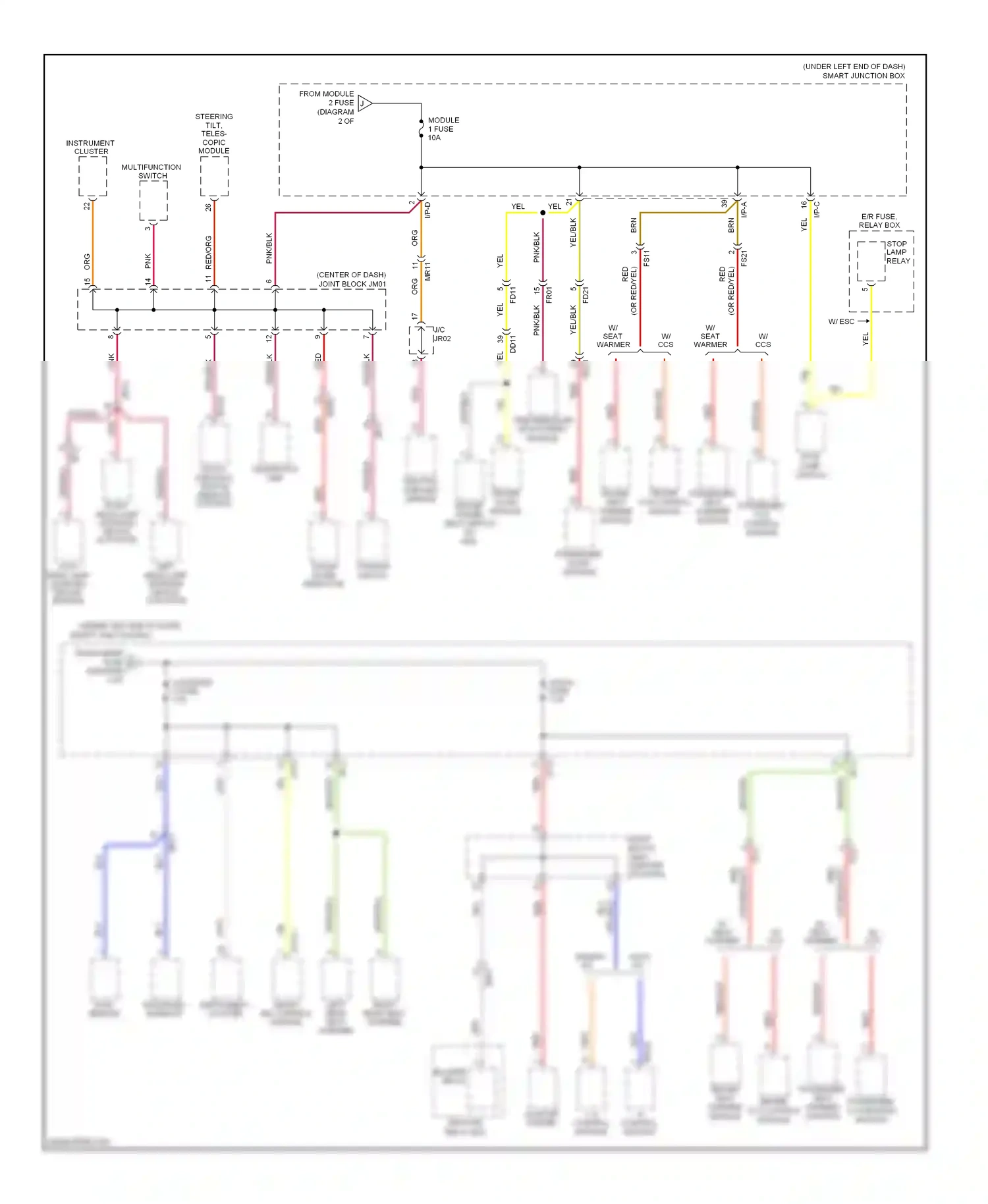 Hyundai Azera II (2011-2014) multi function switch (remote control) wiring diagram  (2 of 3)