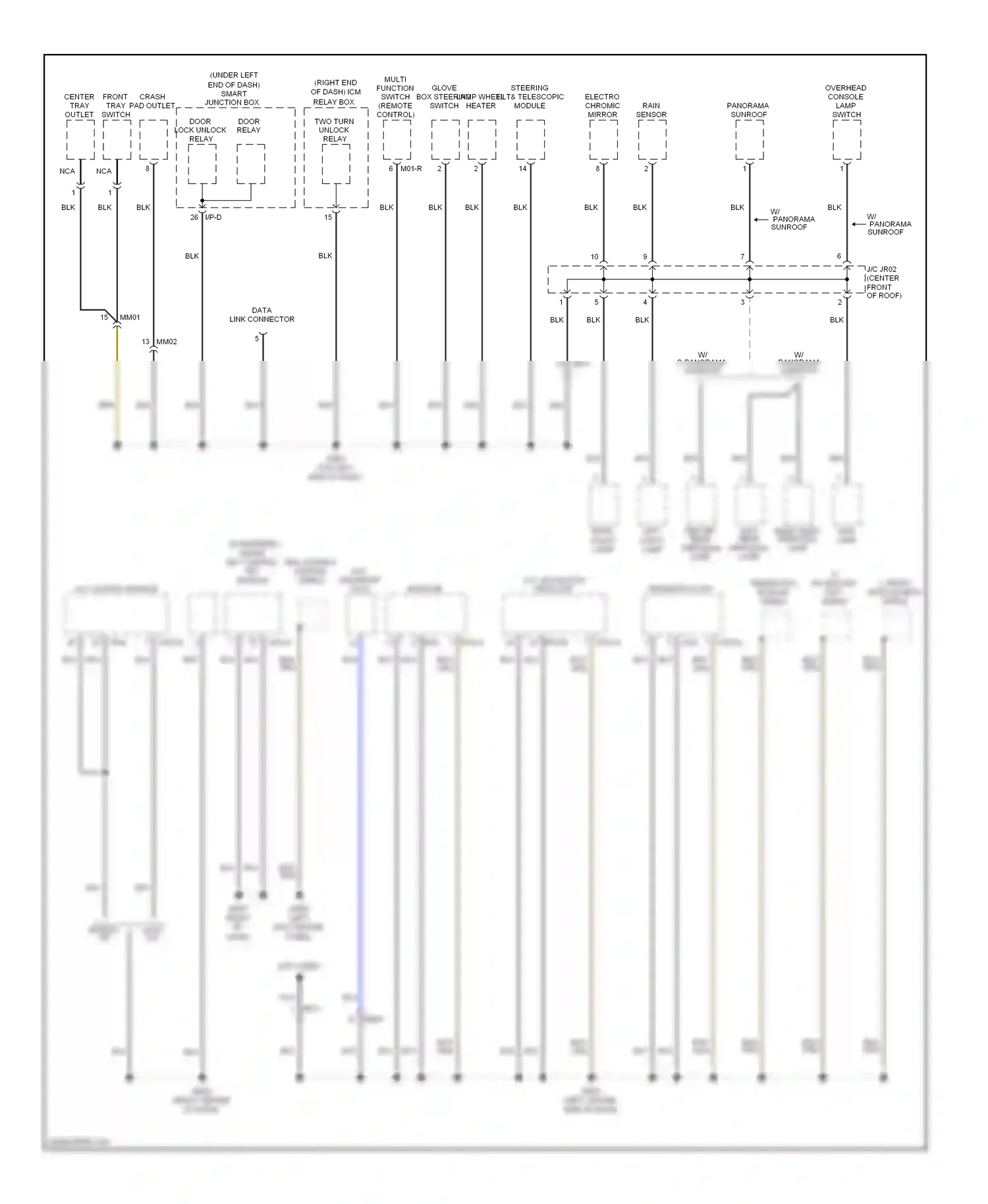 Hyundai Azera II (2011-2014) multi function switch (remote control) wiring diagram  (1 of 3)