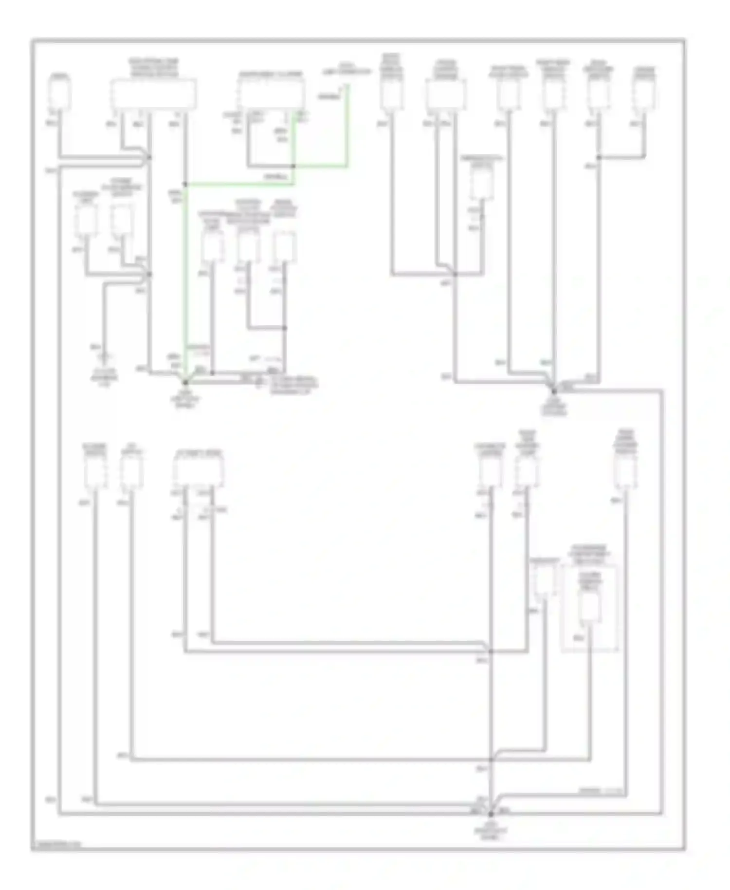 Elantra Hyundai II facelift (1998-2000): Ground distribution circuit (1 of 3)