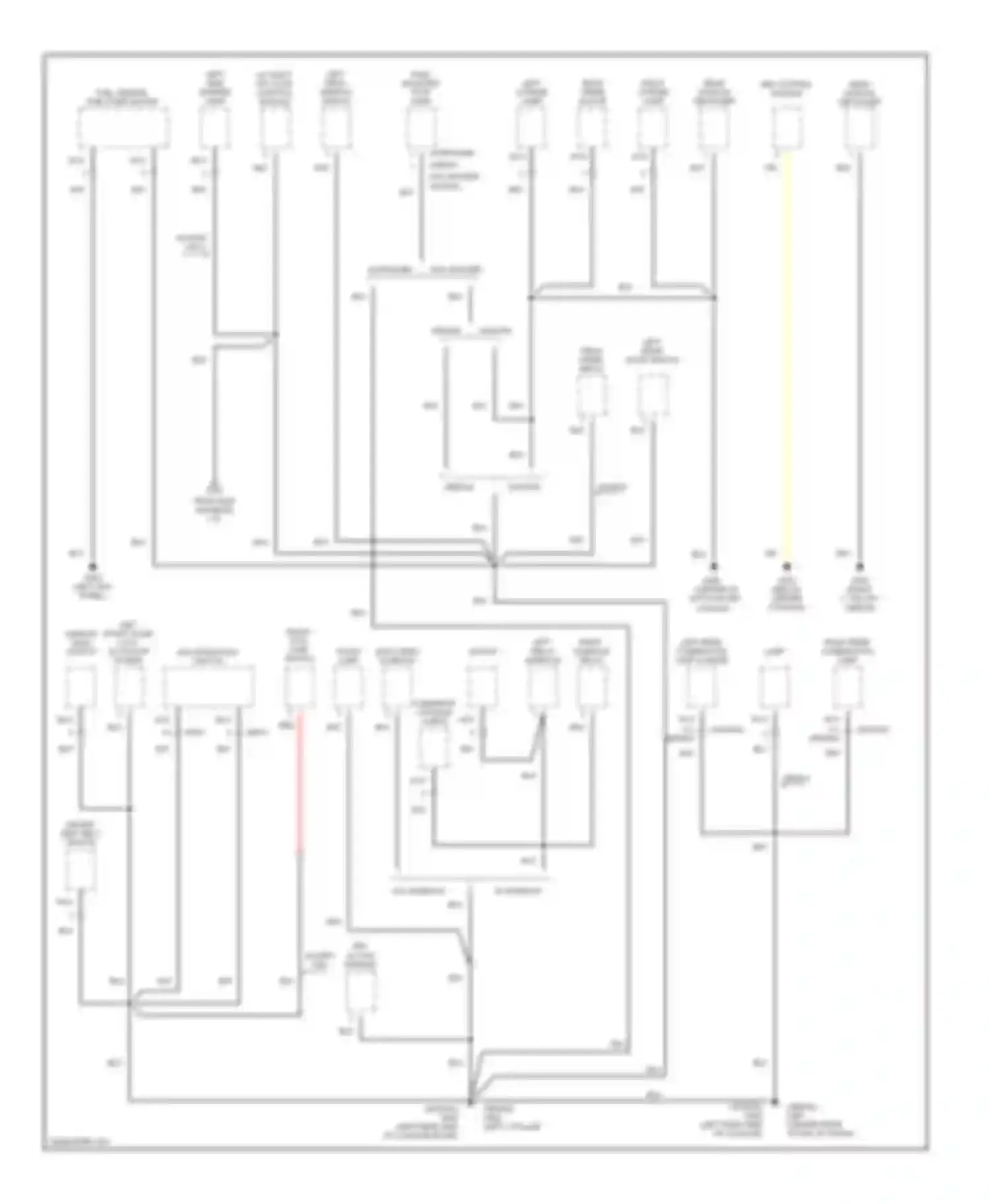 Elantra Hyundai II facelift (1998-2000): Ground distribution circuit (2 of 3)