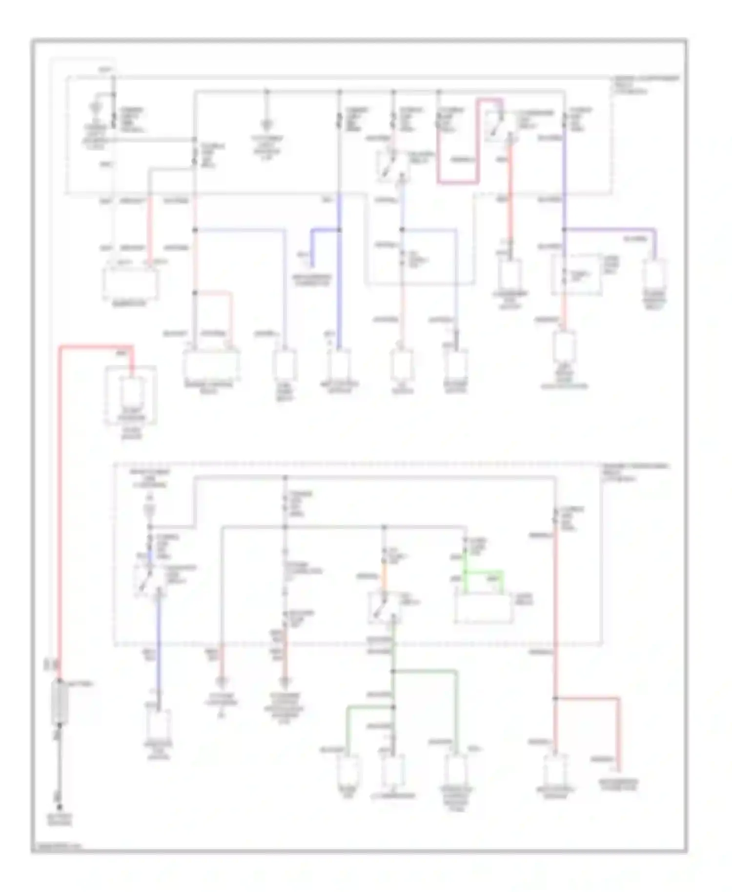 Elantra Hyundai II facelift (1998-2000): Power distribution circuit (1 of 4)