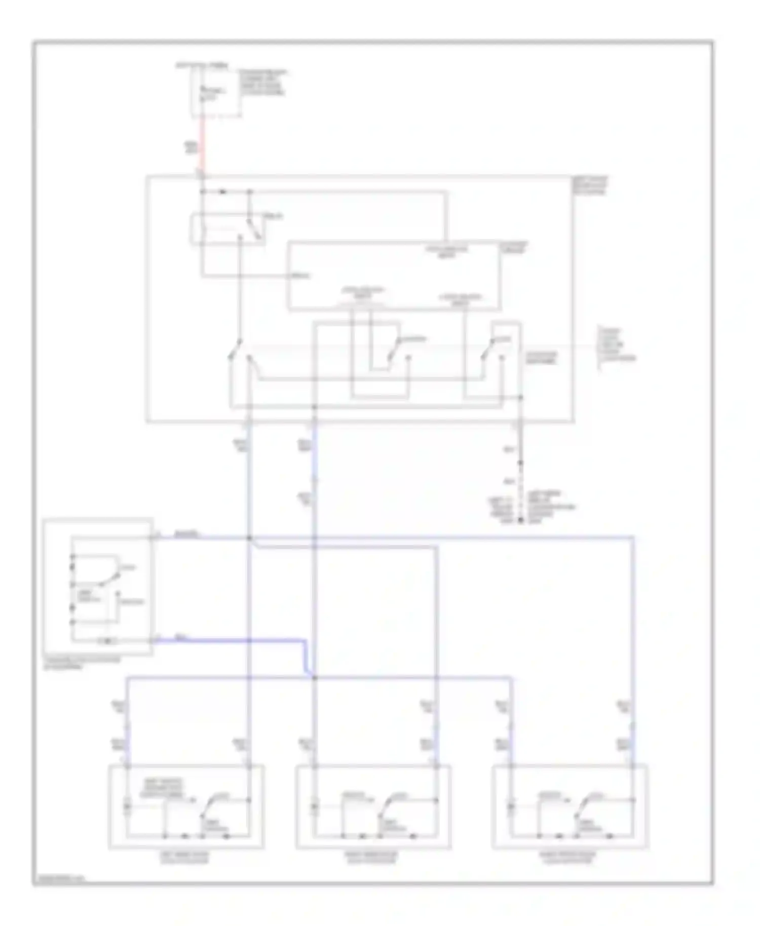 Elantra Hyundai II facelift (1998-2000): Power door lock circuit